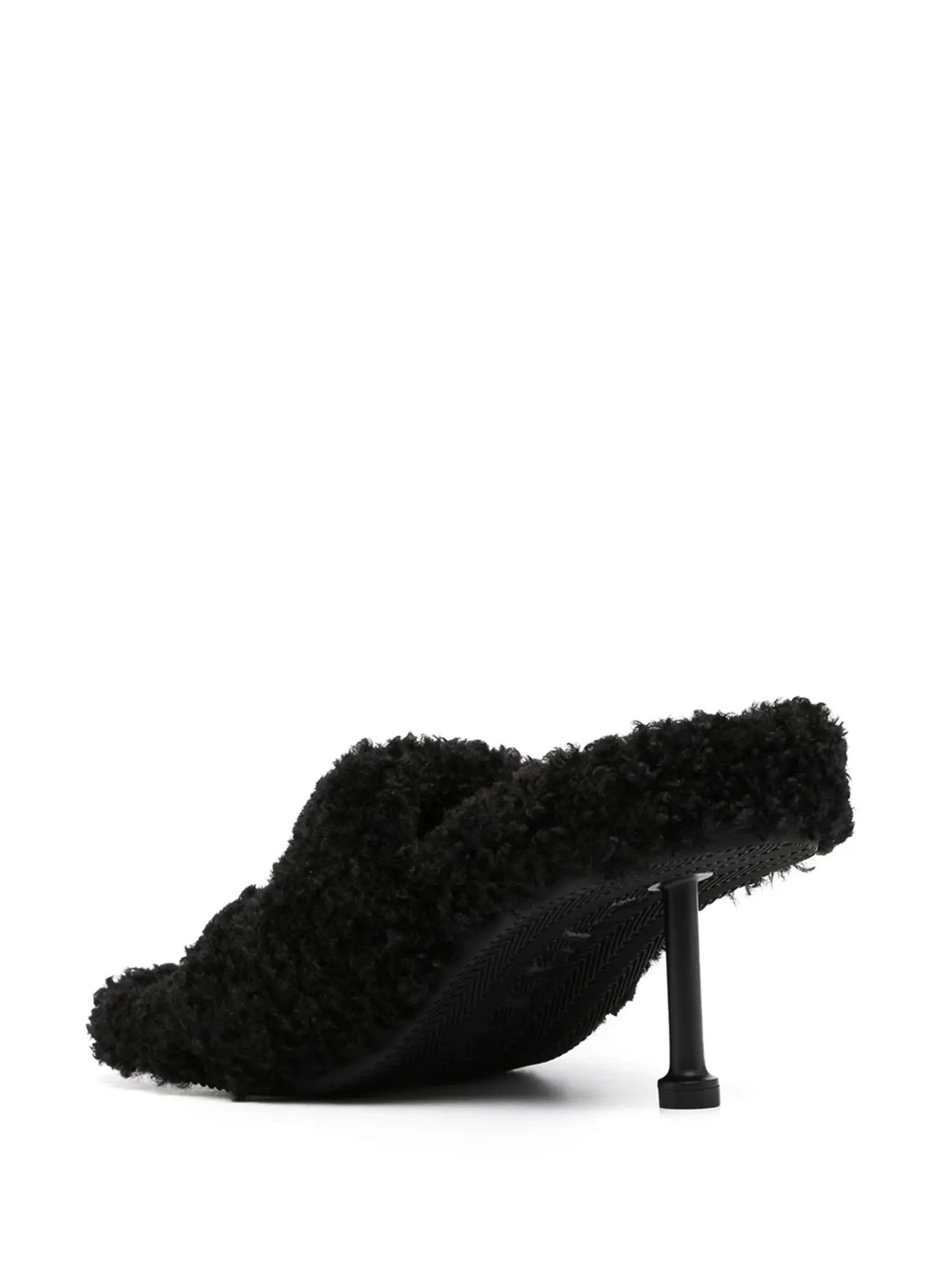 Balenciaga o1mt1gz0924 Furry 80mm Sandals in Black Size US 9 / IT 39 - 4 Thumbnail
