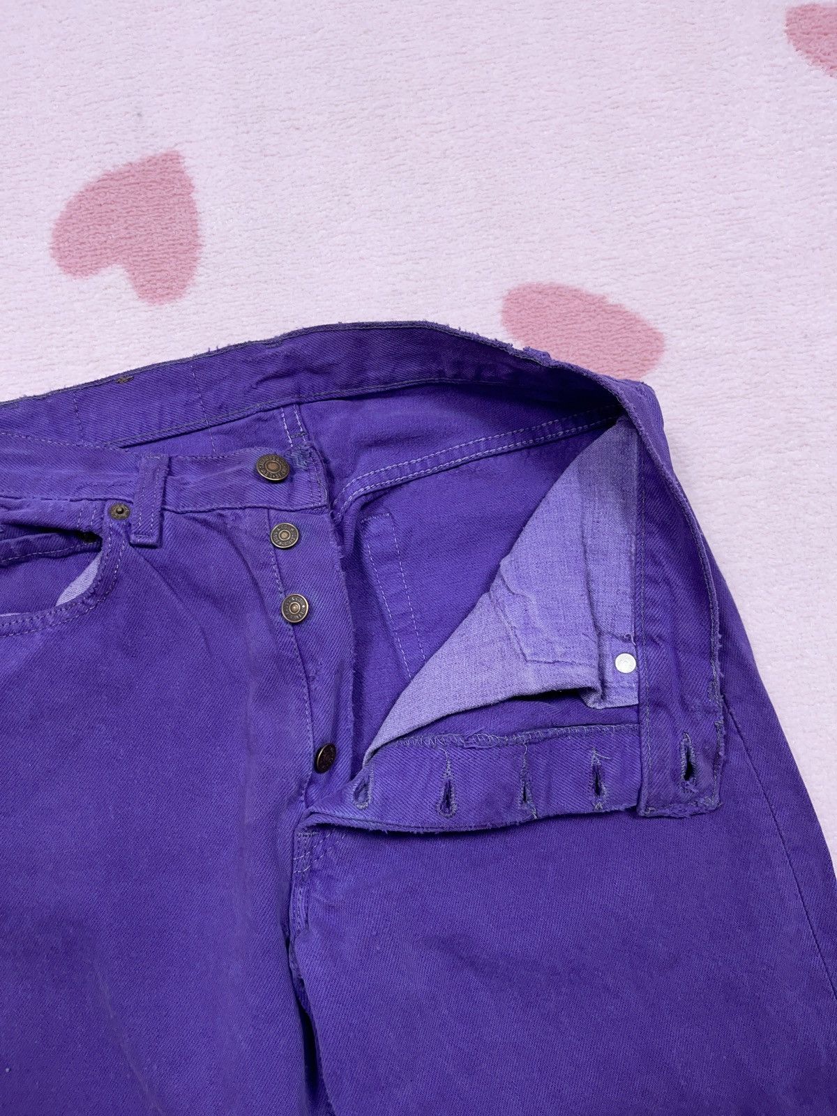 Levi's Vintage Clothing × Vintage ➕ 90s vintage Levi’s sick purple dyed straight jeans Size US 28 / EU 44 - 4 Thumbnail