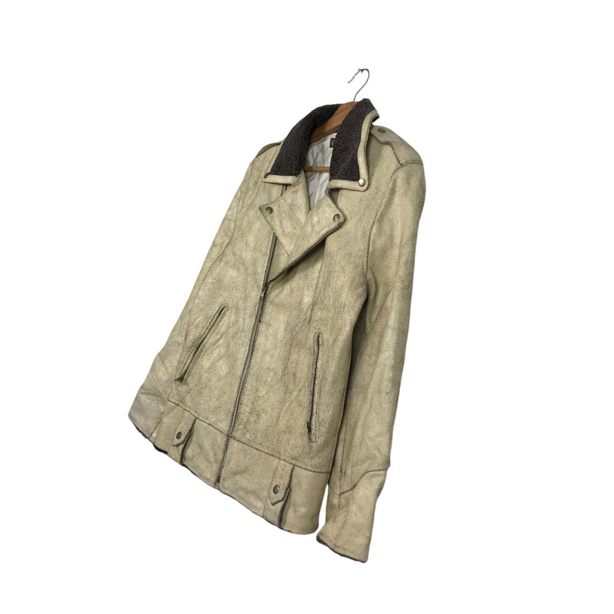 Japanese Brand VINTAGE BIKER COW LEATHER JACKET DOUBLE COLLAR ISSEY MIYAKE Size US M / EU 48-50 / 2 - 4 Thumbnail