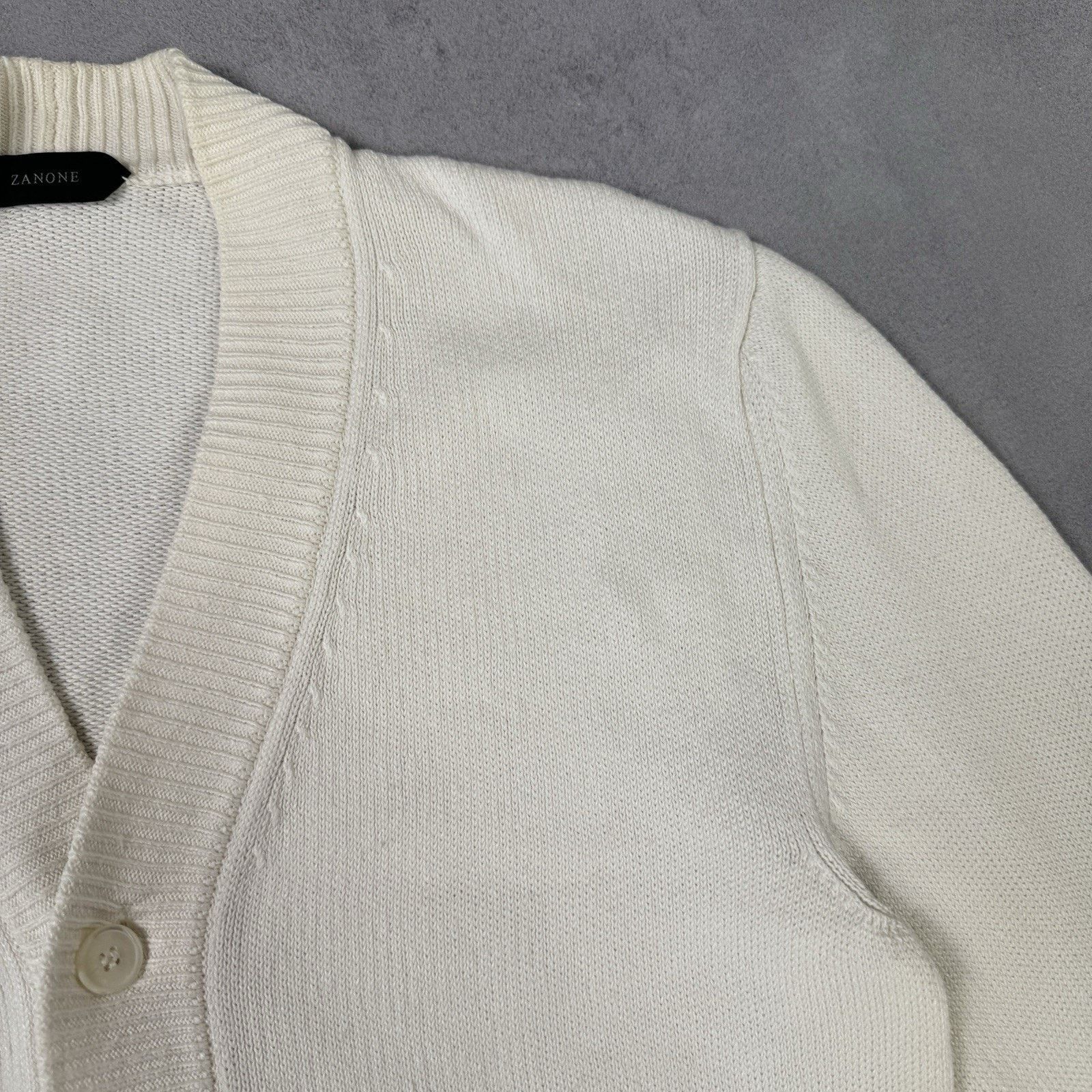 Zanone Zanone Men Linen/Cotton Cardigan Size 50 White Made In Italy Size US M / EU 48-50 / 2 - 12 Thumbnail