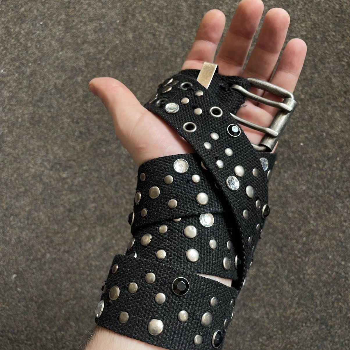 Vintage Vintage 90s Studded Leather Belt Japanese Archive Goth OS Size ONE SIZE - 5 Thumbnail