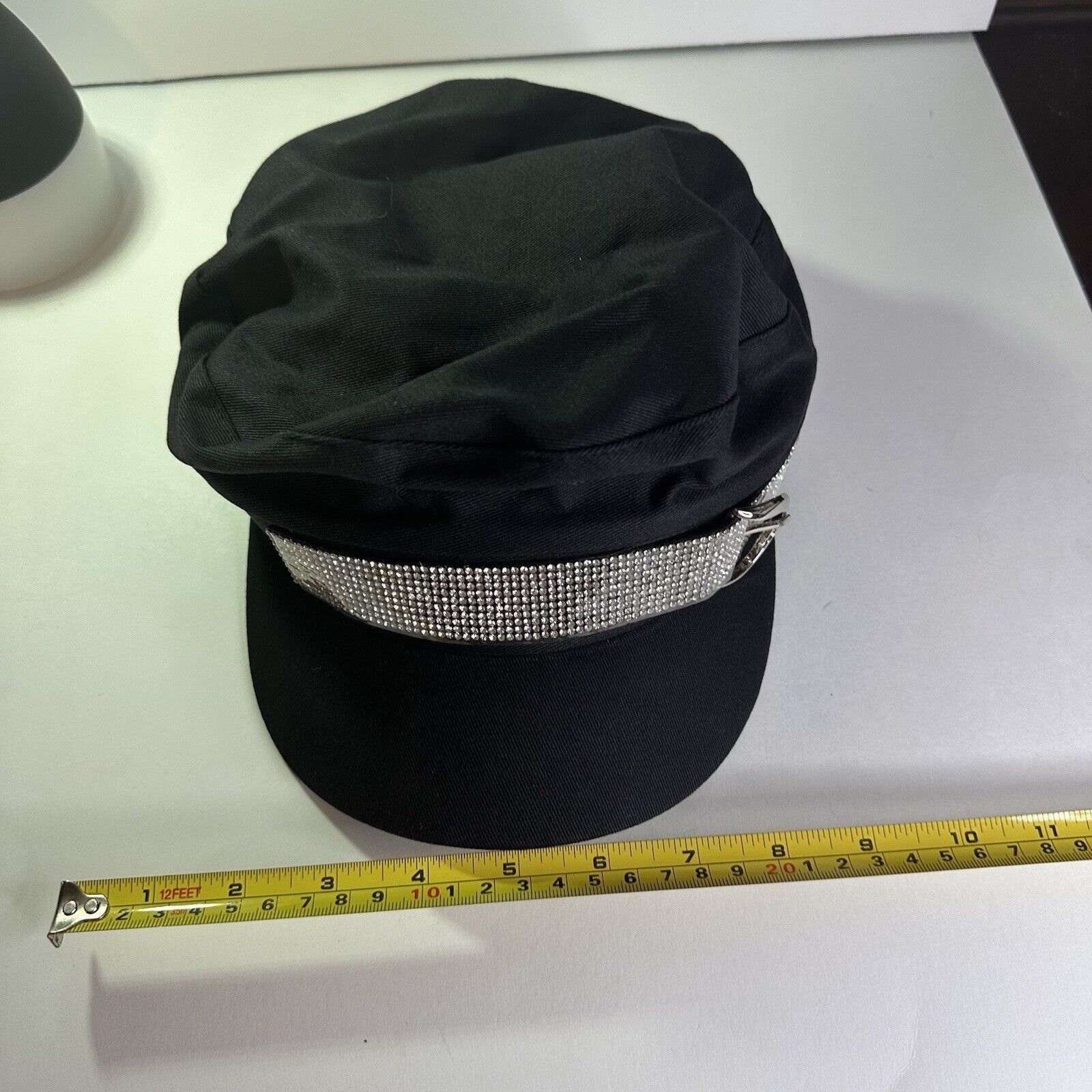 (di)vision Beret Black Cotton Rhinestone Cap Retro Painter Newsboy Hat Size ONE SIZE - 9 Thumbnail