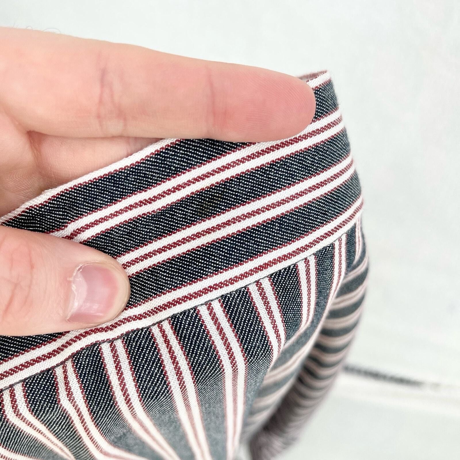 Other Lulus Stripe Burgundy Navy Asymmetrical Maxi Skirt Size XS Size 25" / US 0 / IT 36 - 6 Thumbnail