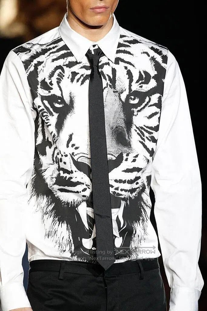 Dsquared2 Dsquared2 Tiger Print Long Sleeve Shirt. Size US M / EU 48-50 / 2 - 6 Thumbnail