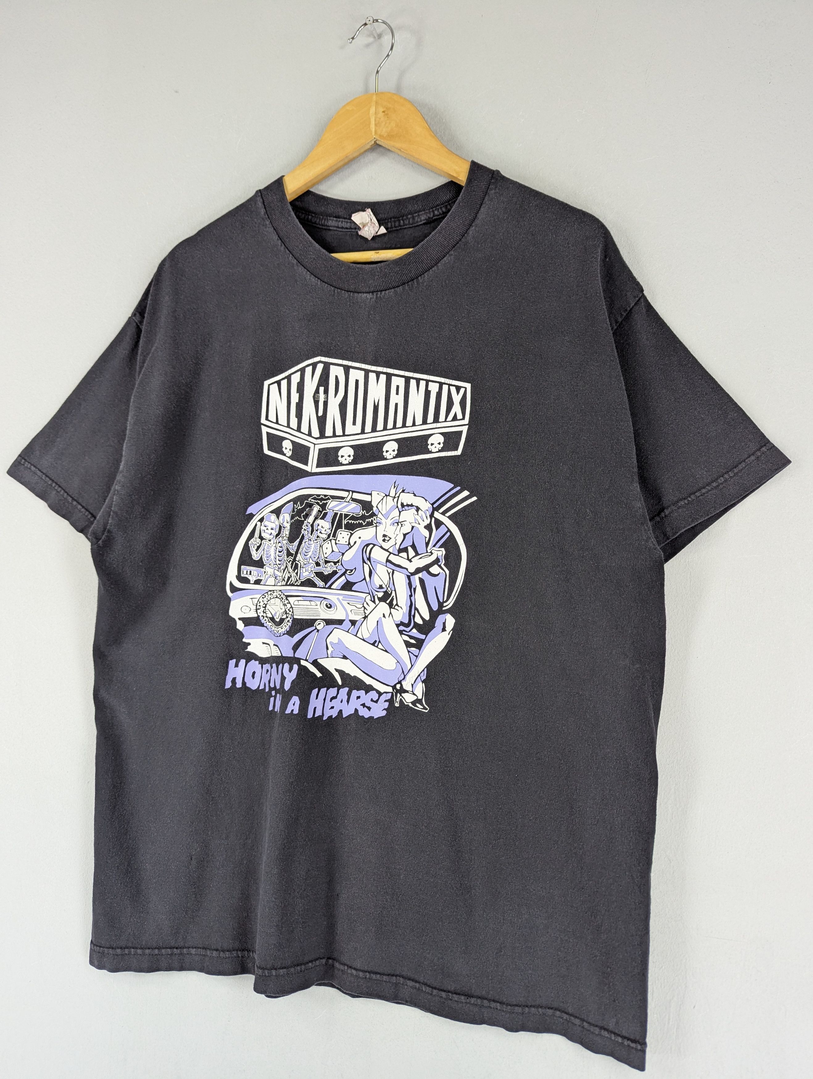 Band Tees Vintage Nek Romantix 'Horny In A Hearse' Punk Band Tees Size US XL / EU 56 / 4 - 2 Thumbnail