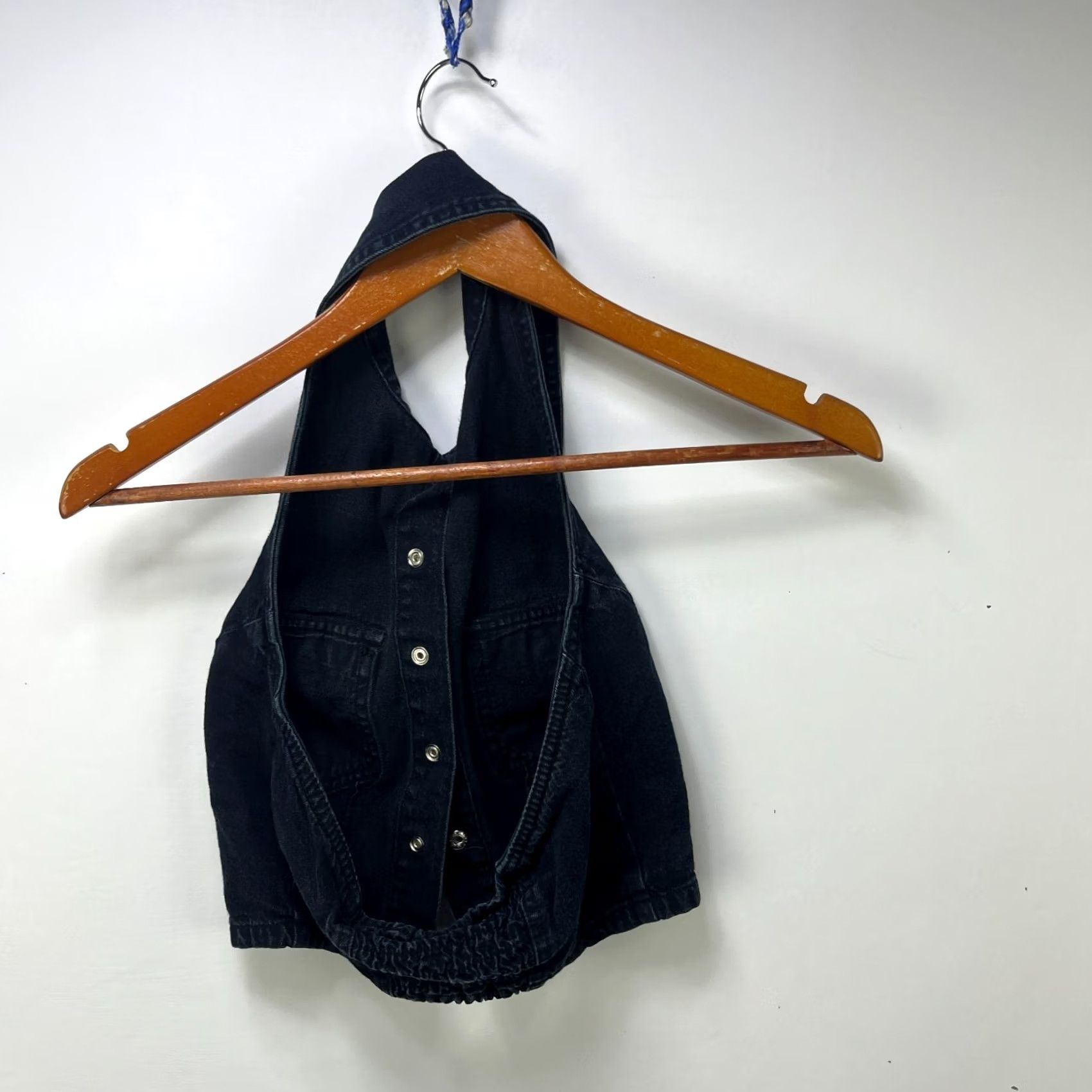 Vintage VINTAGE UNIONBAY Tank Womens Small Halter Crop Top Sleeveless Black Cotton 90s USA Western Solid Size S / US 4 / IT 40 - 7 Thumbnail