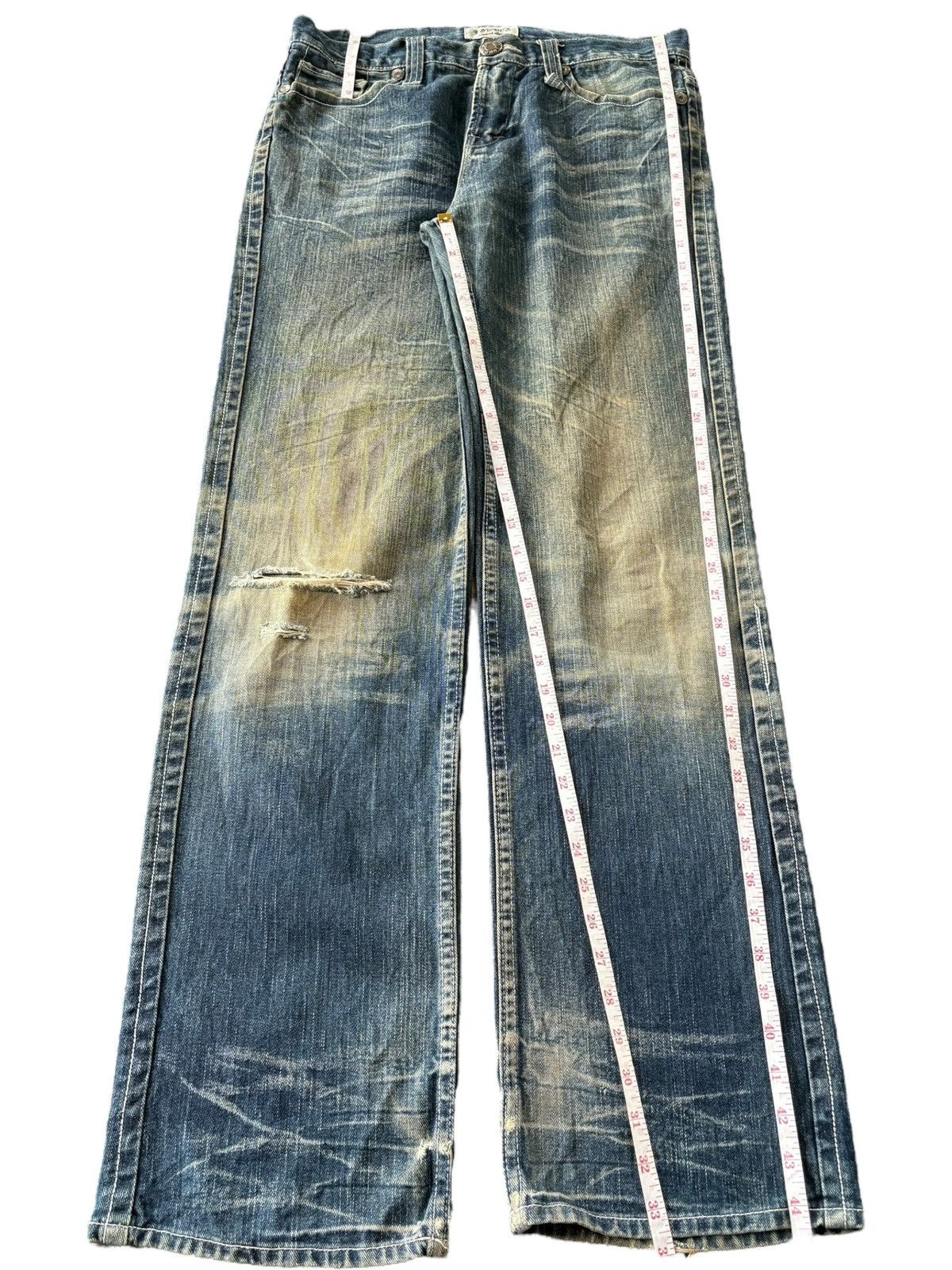 LOWBOX Vintage Japanese Lowbox Mud Wash Distress Baggy Jeans Size US 34 / EU 50 - 7 Thumbnail
