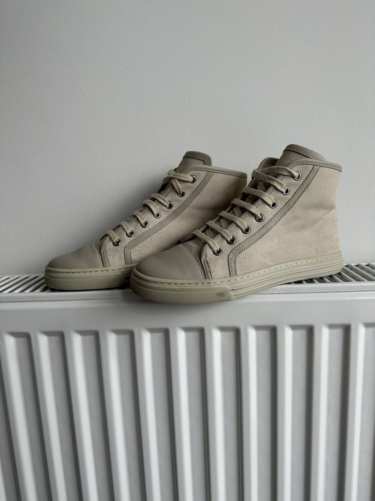 Gucci GUCCI high top GG logo print monogram canvas sneakers Size US 7.5 / IT 37.5 - 1 Thumbnail