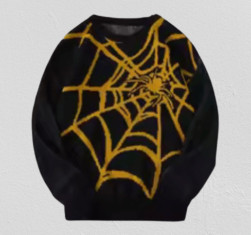 Japanese Brand Street Spider Web Pattern Sweater Jacquard Knit Sweatshirt Size US M / EU 48-50 / 2 - 1 Thumbnail