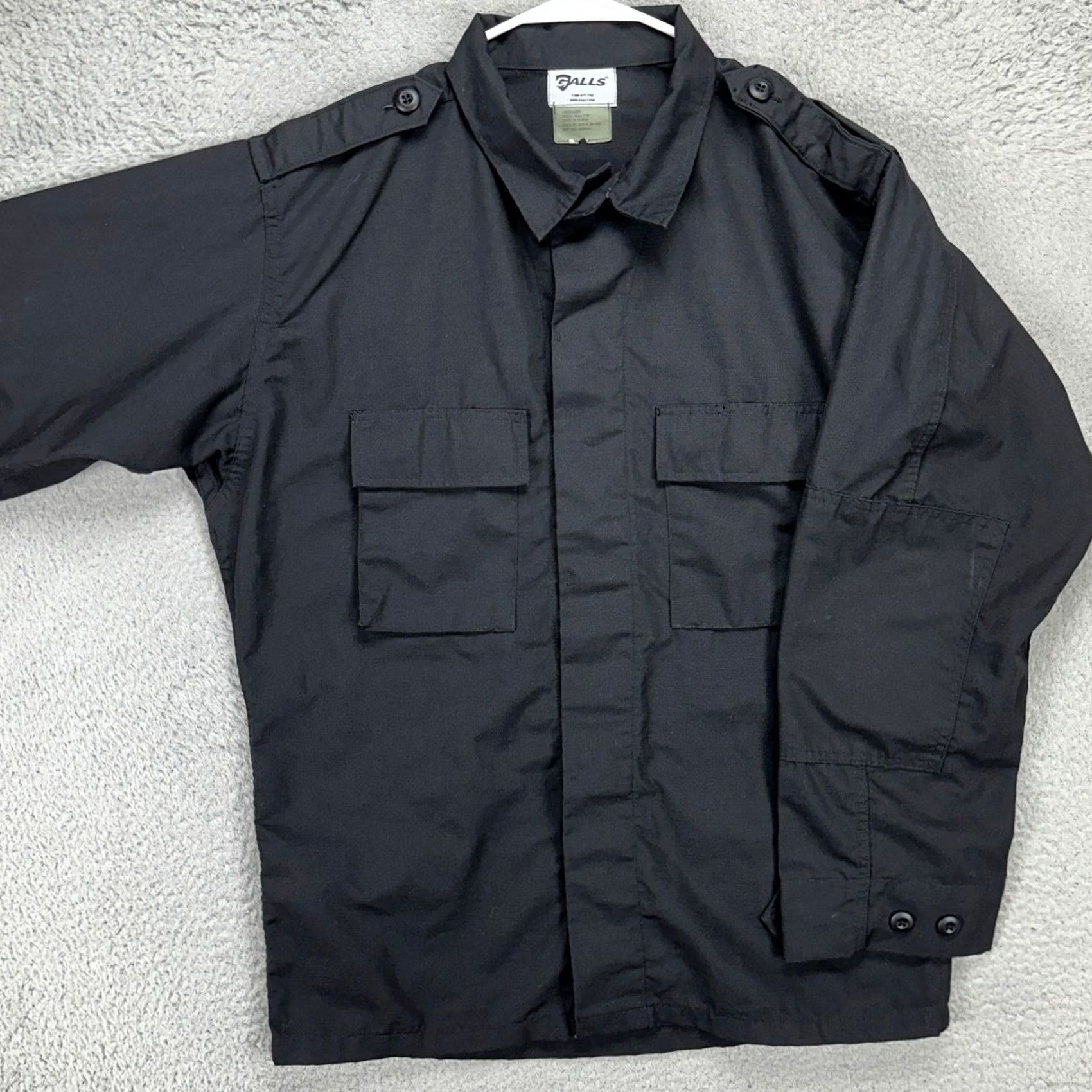 Vintage Galls Mens Tactical Military Shirt Large Black Button Up Flap Pocket Ripstop Size US L / EU 52-54 / 3 - 2 Thumbnail