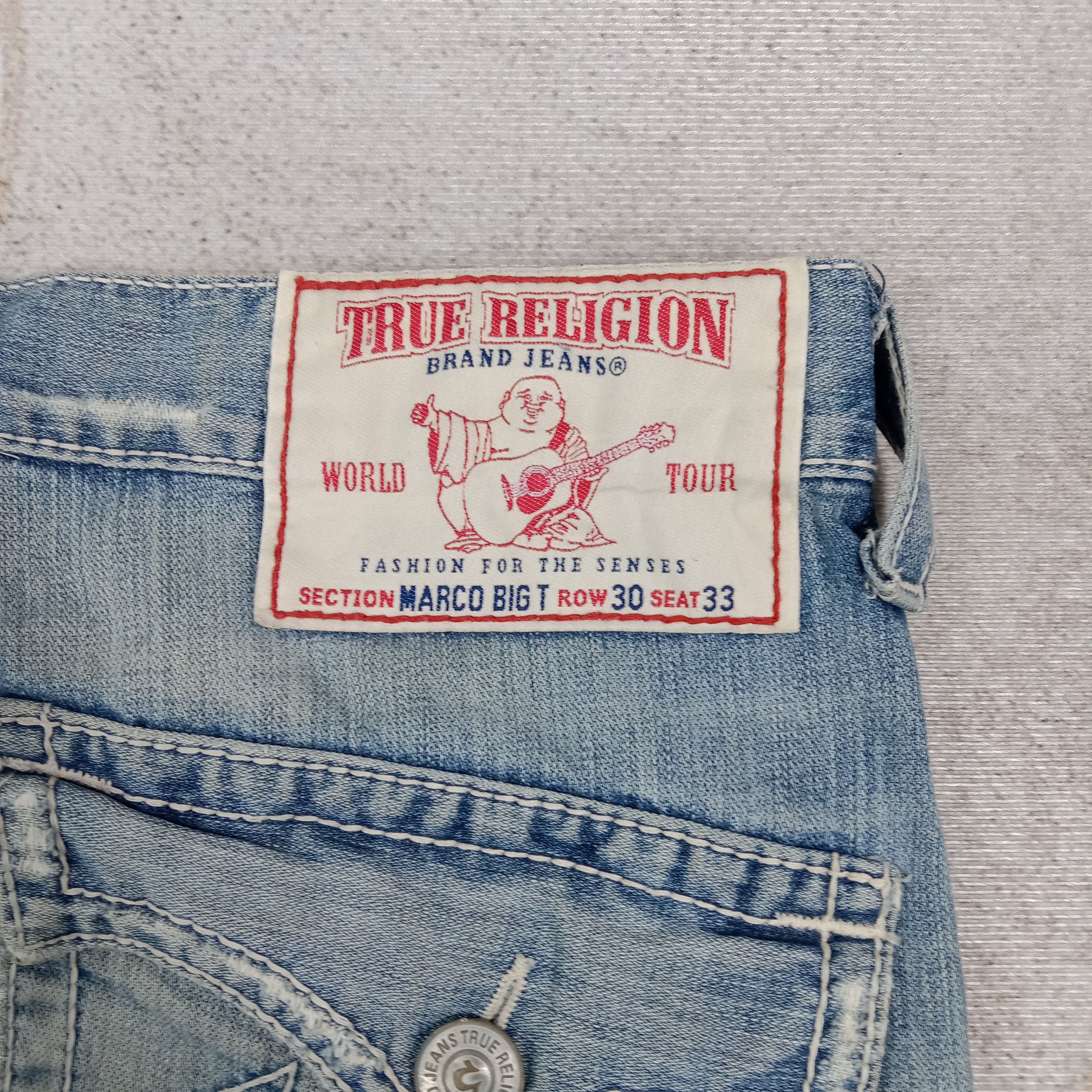 True Religion True Religion American Distressed Denim Jeans C272N13 Size US 33 - 3 Thumbnail