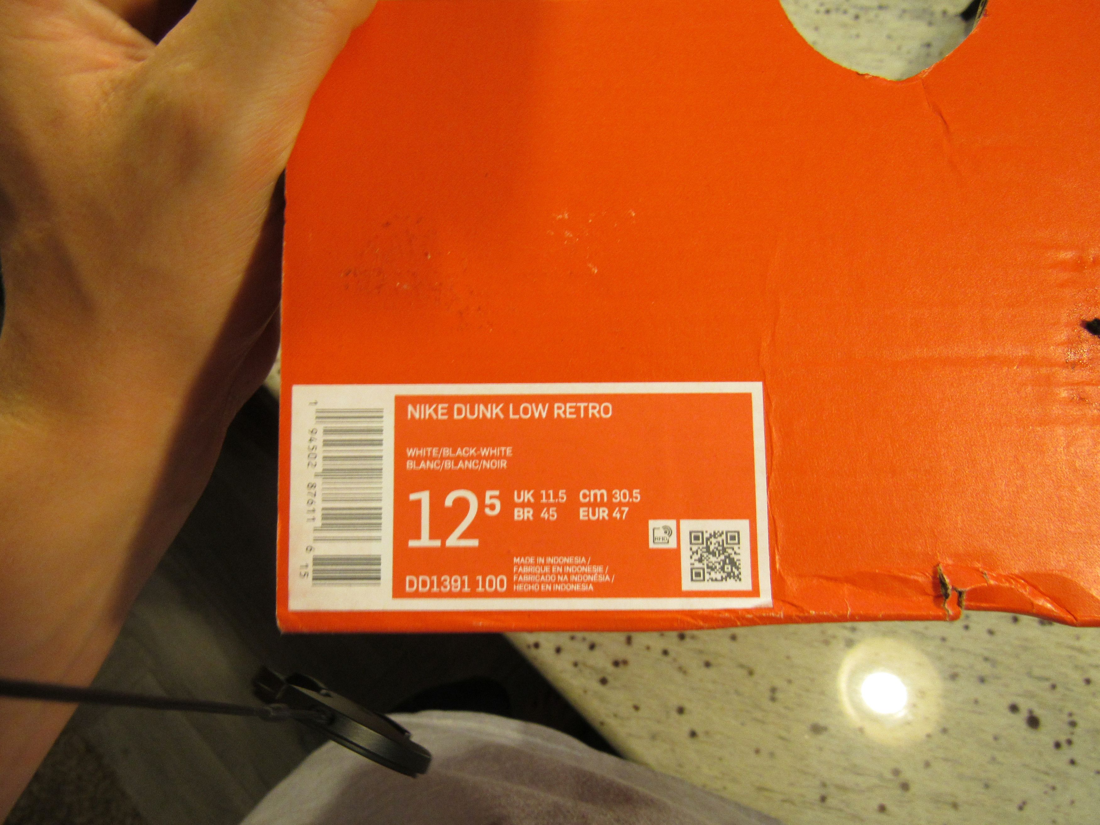 Nike Nike Dunk Low 'Black White' Size US 12.5 / EU 45-46 - 6 Thumbnail