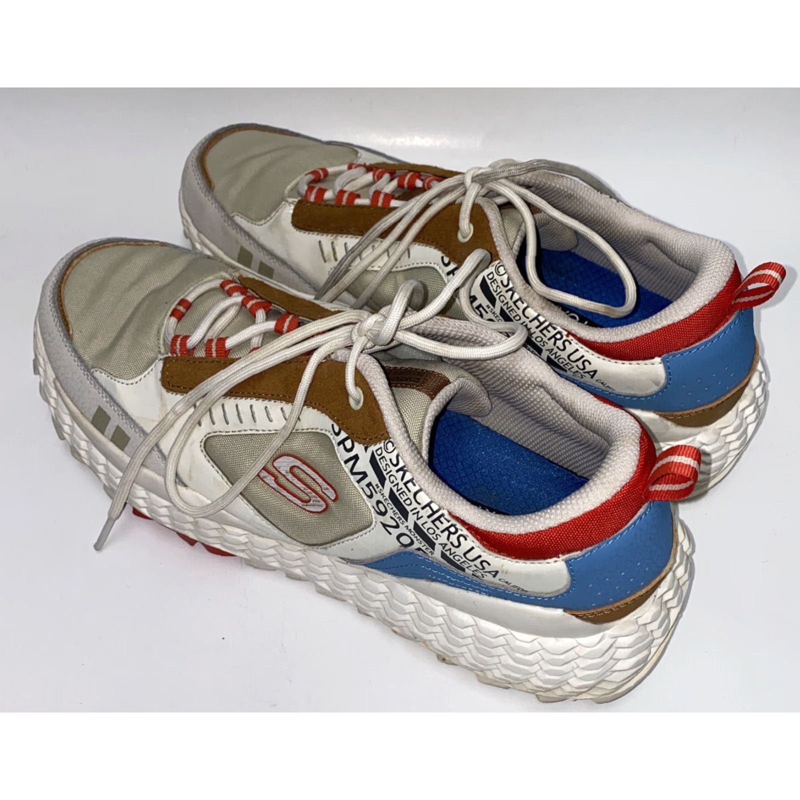 SKECHERS SKECHERS MONSTER Mens Sneaker Leather Upper Lace Up Multicolor Size 13 Size US 12 / EU 45 - 2 Thumbnail