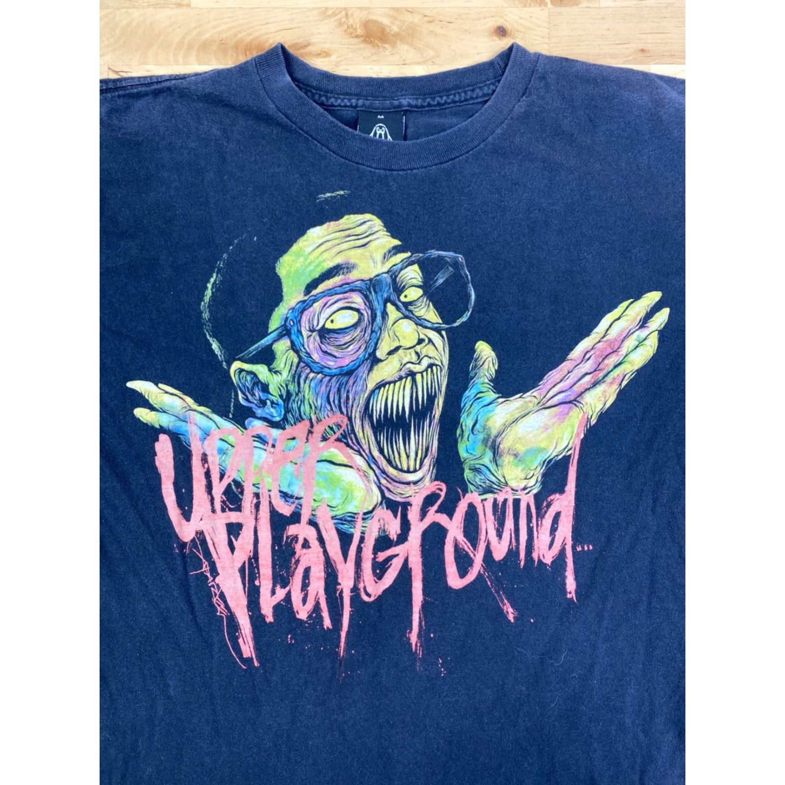 Upper Playground Upper Playground Urkle Shirt Mens M Black Casual Crew Neck Short Sleeve #9674 Size US M / EU 48-50 / 2 - 2 Thumbnail