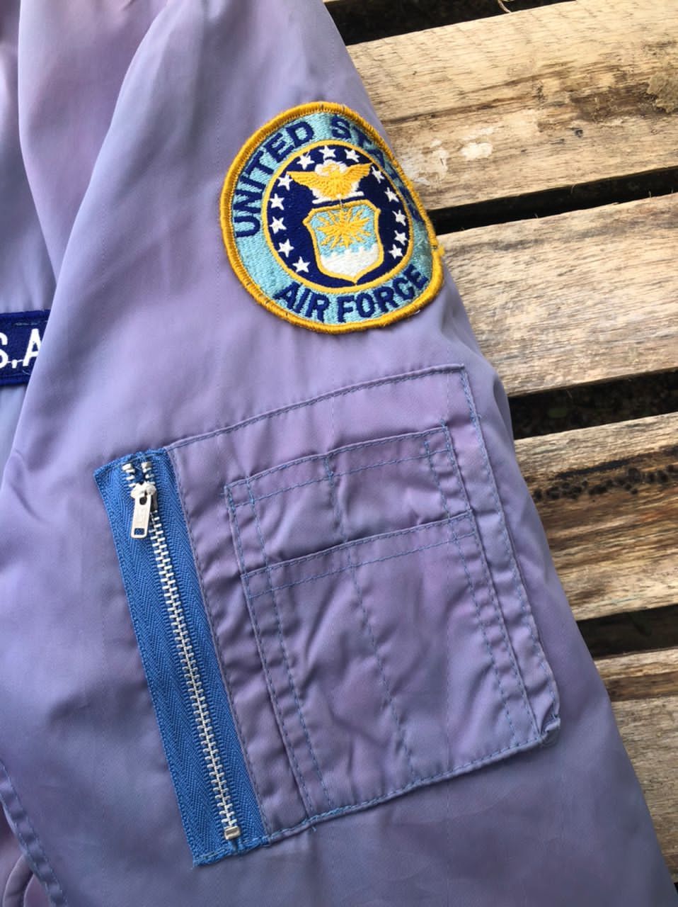 Vintage Vintage Military US Air Force Faded Bombers Jacket Size US M / EU 48-50 / 2 - 7 Thumbnail