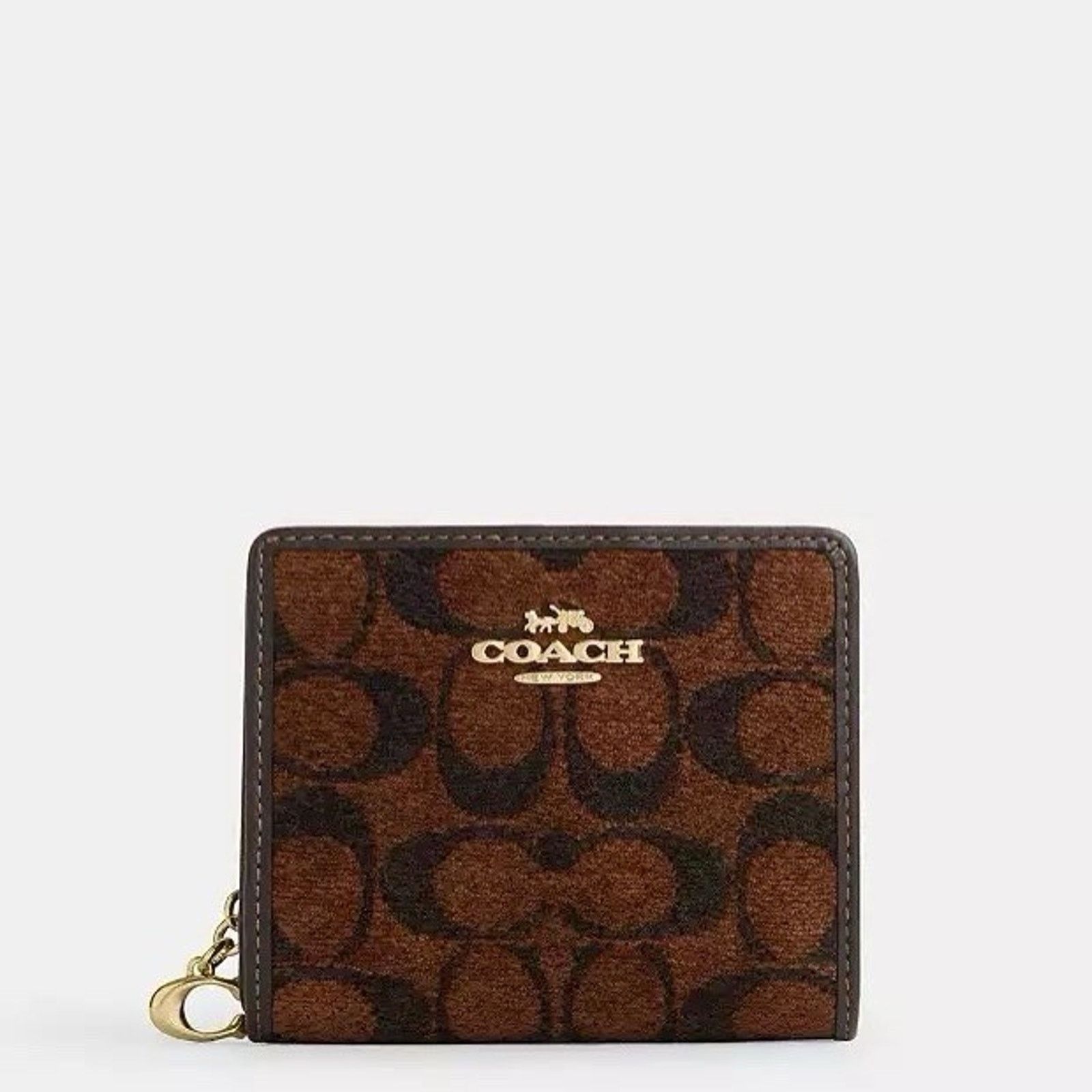 Coach NWT Coach Snap Wallet In Signature Chenille CCQ32 Gold Size ONE SIZE - 6 Thumbnail