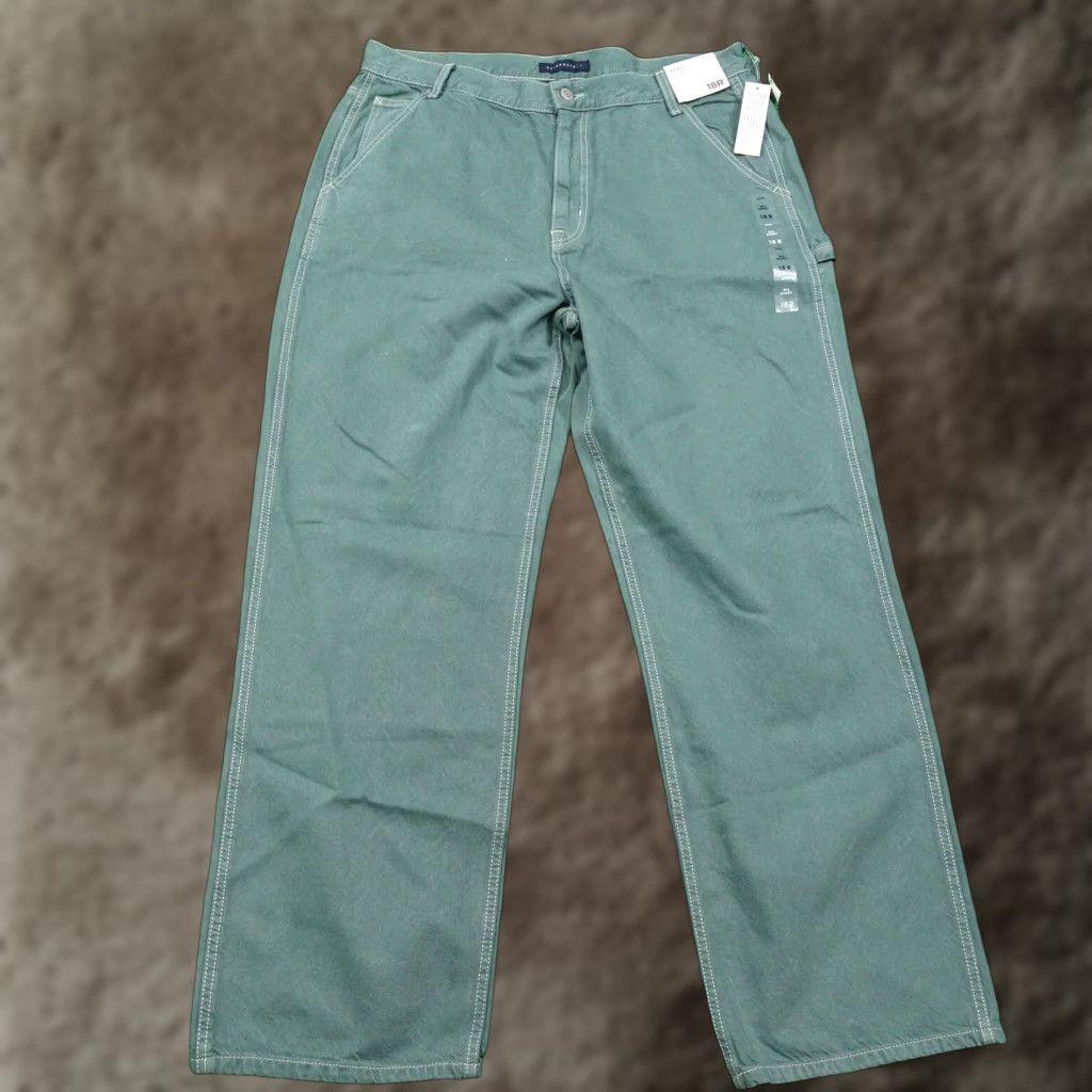Aeropostale Vintage AeroPostale Green Denim Jeans Women's Size 18 Regular Fit Non-Stretch 90s Inspired Size 40" / US 18 - 1 Thumbnail