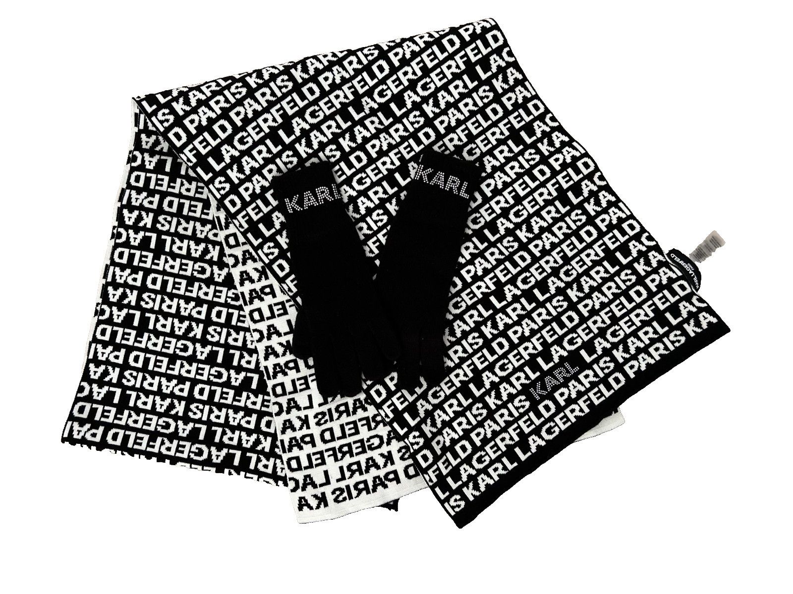 Karl Lagerfeld Karl Lagerfeld Paris Logo Wrap Reversible Scarf & Gloves Size ONE SIZE - 1 Thumbnail