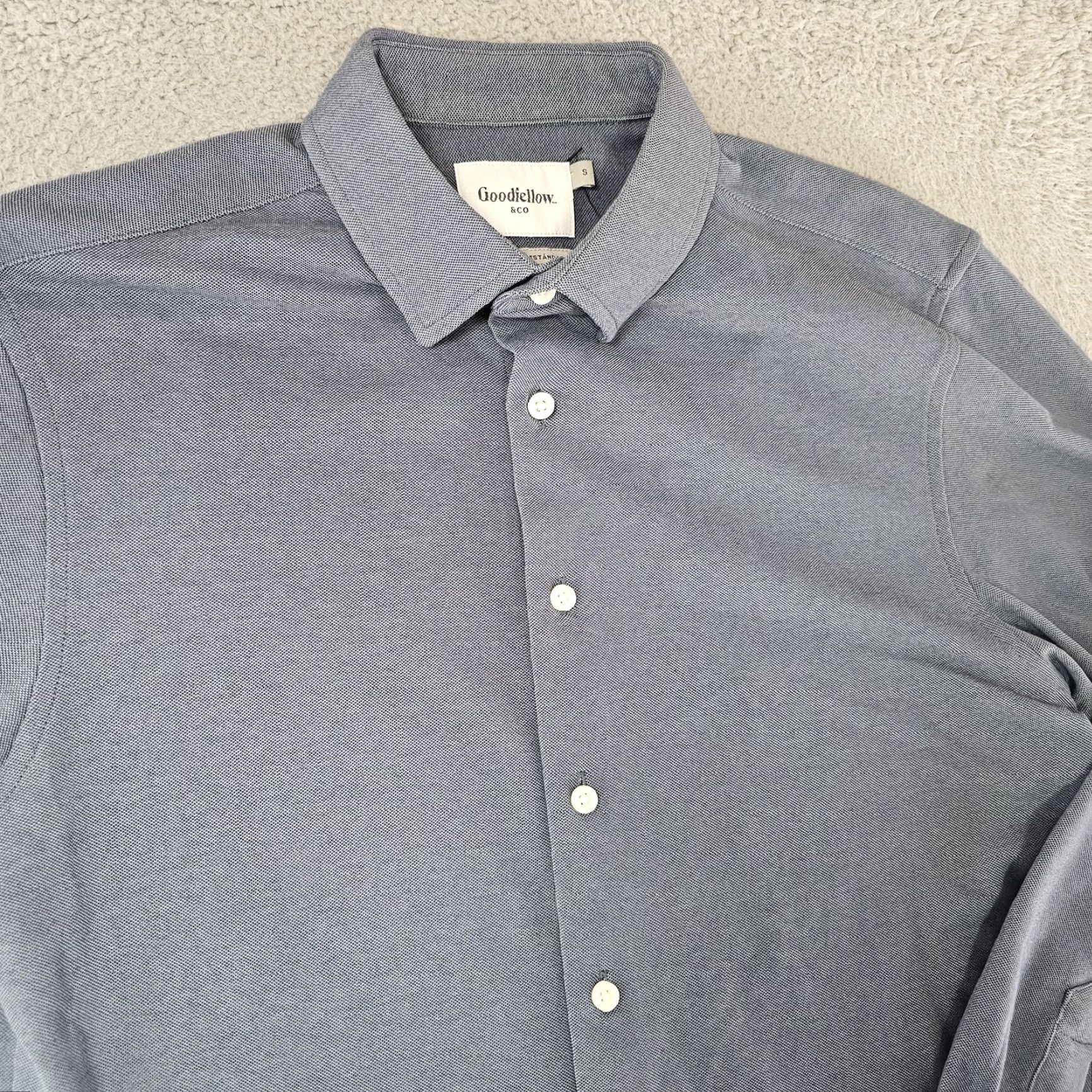 Vintage Goodfellow & Co Shirt Mens Small Slate Long Sleeve Button Down Standard Fit Knit Size US S / EU 44-46 / 1 - 2 Thumbnail