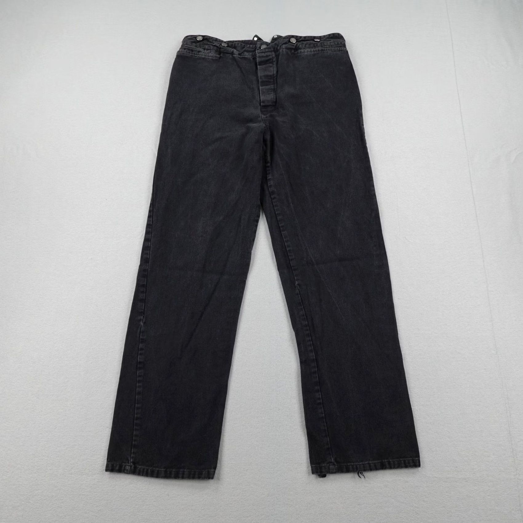 Vintage VINTAGE Wahmaker Pants Mens 40 Black Buckle Back Frontier Western Button Fly Size US 40 / EU 56 - 2 Thumbnail
