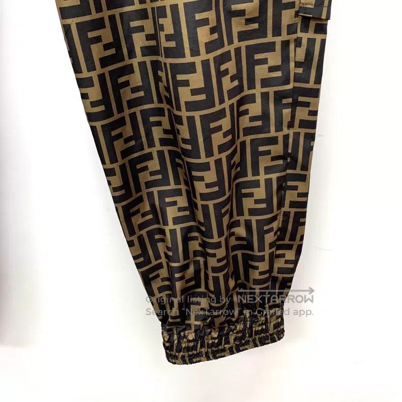 Fendi Fendi Brown Logo Fleur-de-lis Print Drawstring Tie Bottom Size US 44 / EU 60 - 5 Thumbnail