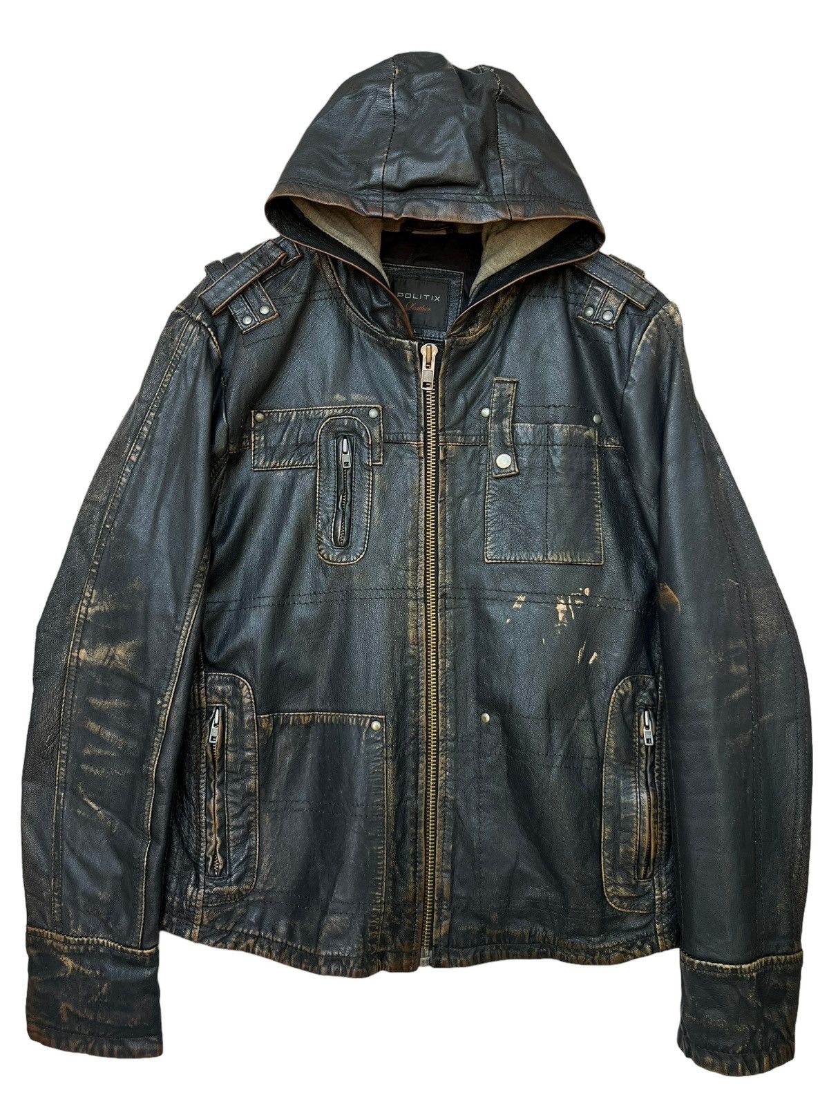 Politix leather jacket clearance