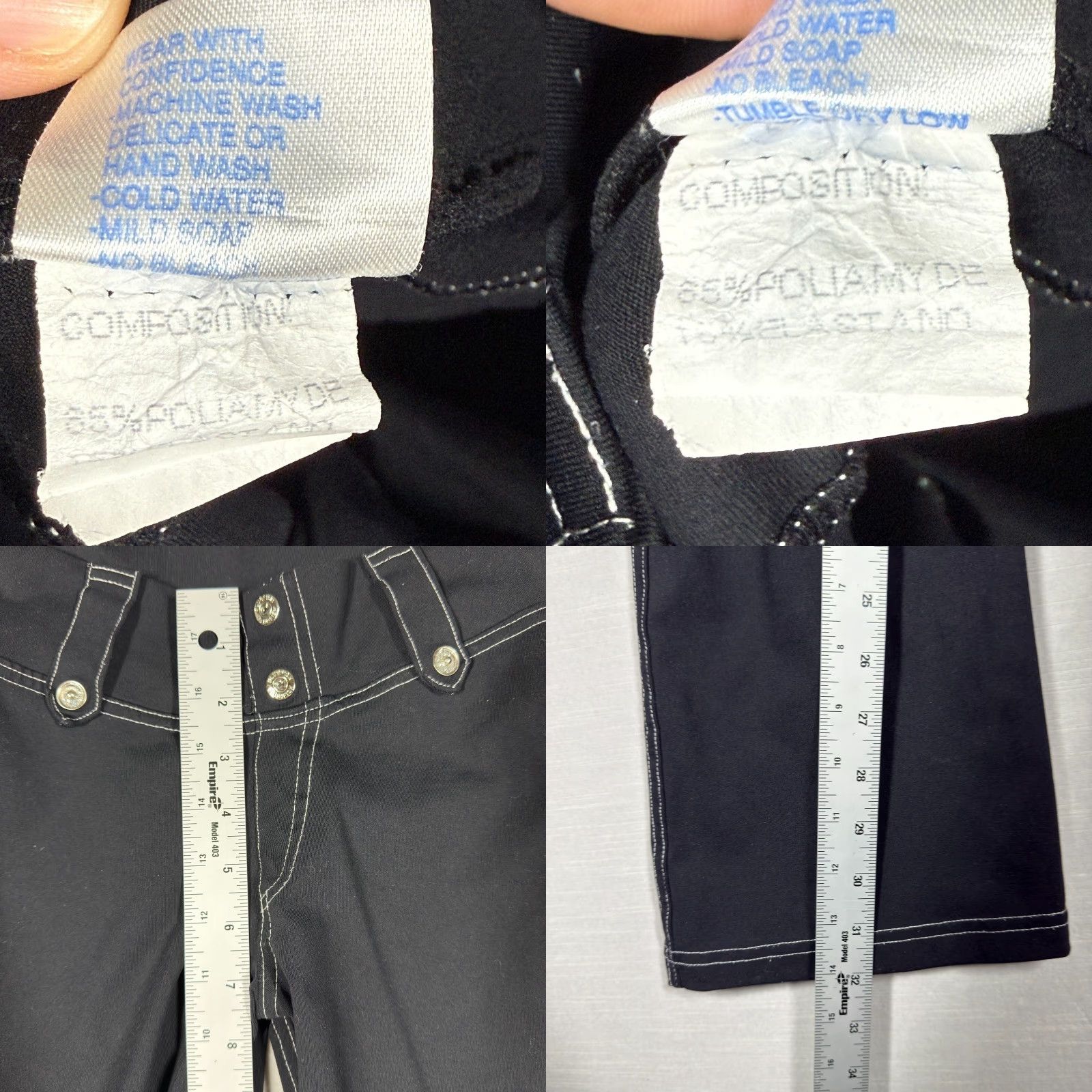 Vintage Bluefish Pants Womens M Black Stretch Flare Y2K Boho Yoga Movement Pants Size 32" / US 10 / IT 46 - 9 Thumbnail