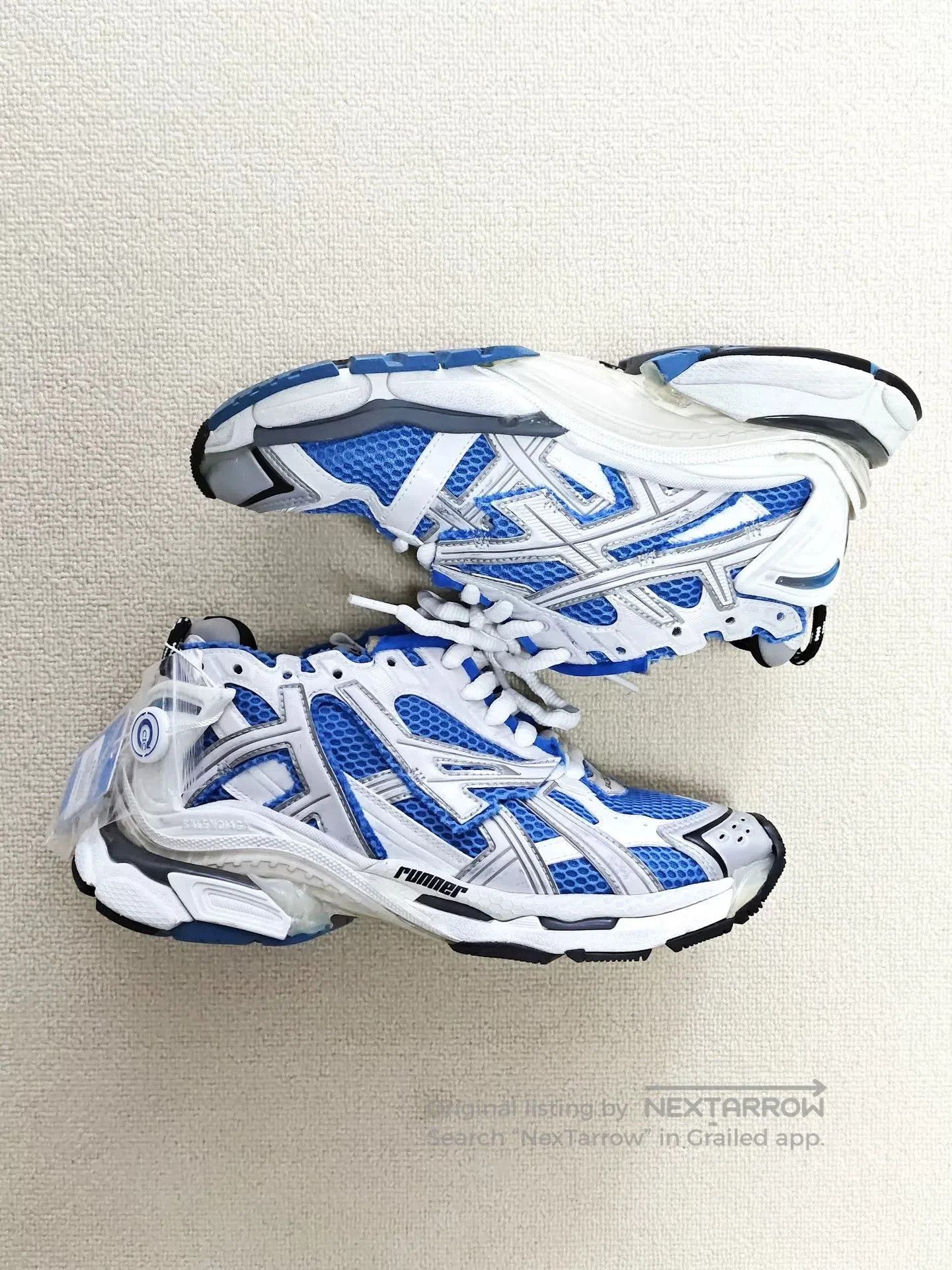 Balenciaga balenciaga runner sneakers in blue and white. Size US 7.5 / EU 40-41 - 3 Thumbnail