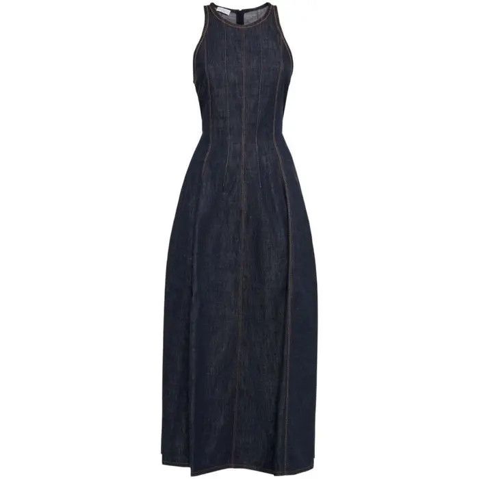 Brunello Cucinelli o1w1db10825 Denim Dress in Dark Blue Size XL / US 12-14 / IT 48-50 - 1 Thumbnail