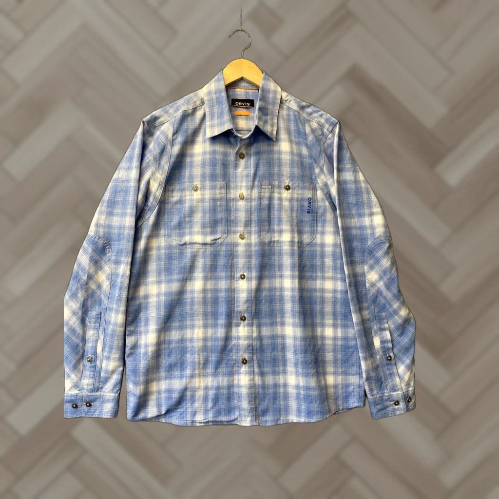 Orvis Orvis Active Fit Button-Up Shirt Mens L Blue Plaid Fishing Performance Long Sleeve Button Size US L / EU 52-54 / 3 - 1 Thumbnail