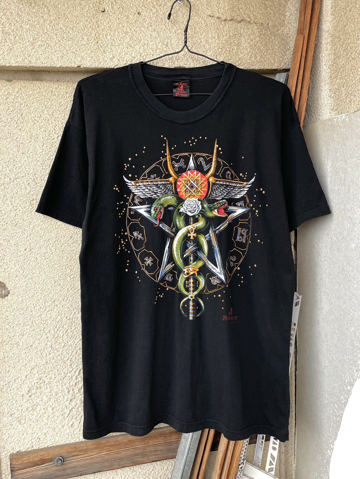 Vintage Vintage 1991 Alchemy Gothic Carta Pentagram T-Shirt 90s Size US L / EU 52-54 / 3 - 9 Thumbnail