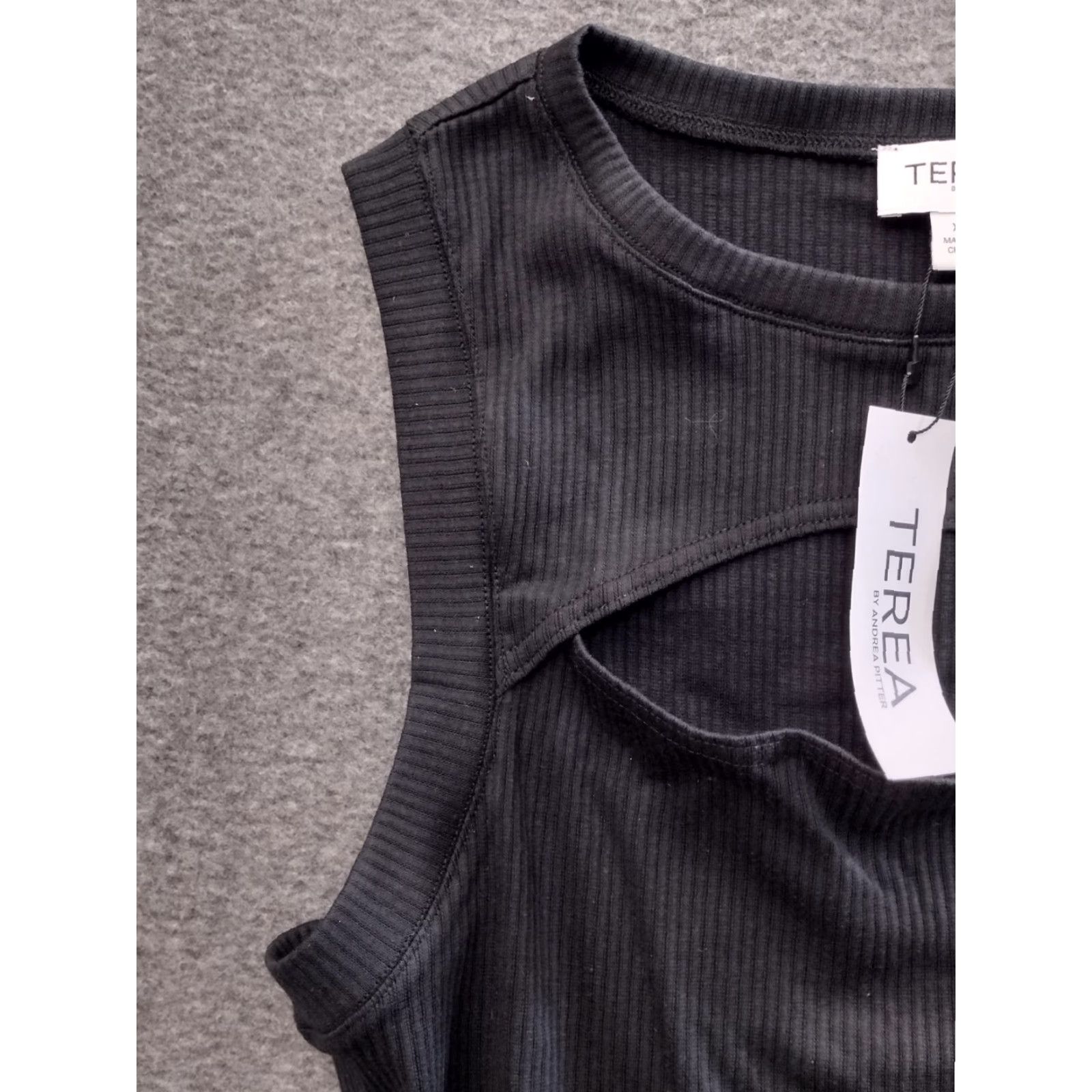 Vintage TEREA Women's Black Cutout Sleeveless Ribbed Tank XL Size XL / US 12-14 / IT 48-50 - 6 Thumbnail