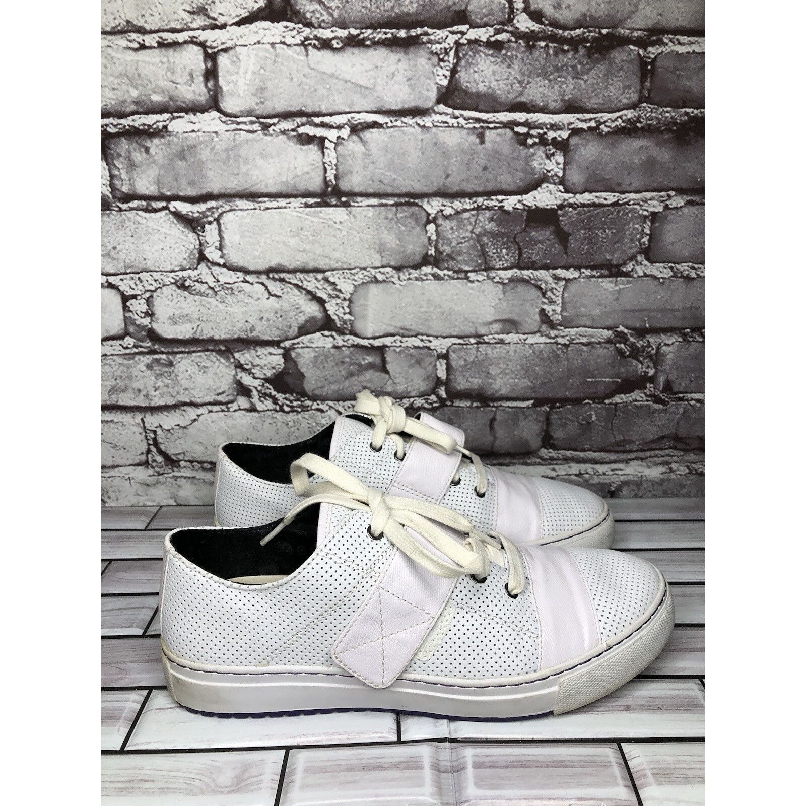 P.F. Flyers Pf Flyers White Leather Perforated Strap Lace Shoes Women Sz Size US 11 / IT 41 - 6 Thumbnail