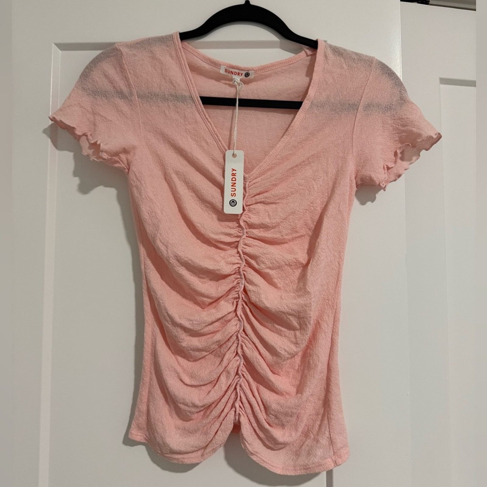 Anthropologie New Sundry Ruched front short sleeve tee - Small (1) - $98 Size S / US 4 / IT 40 - 1 Thumbnail