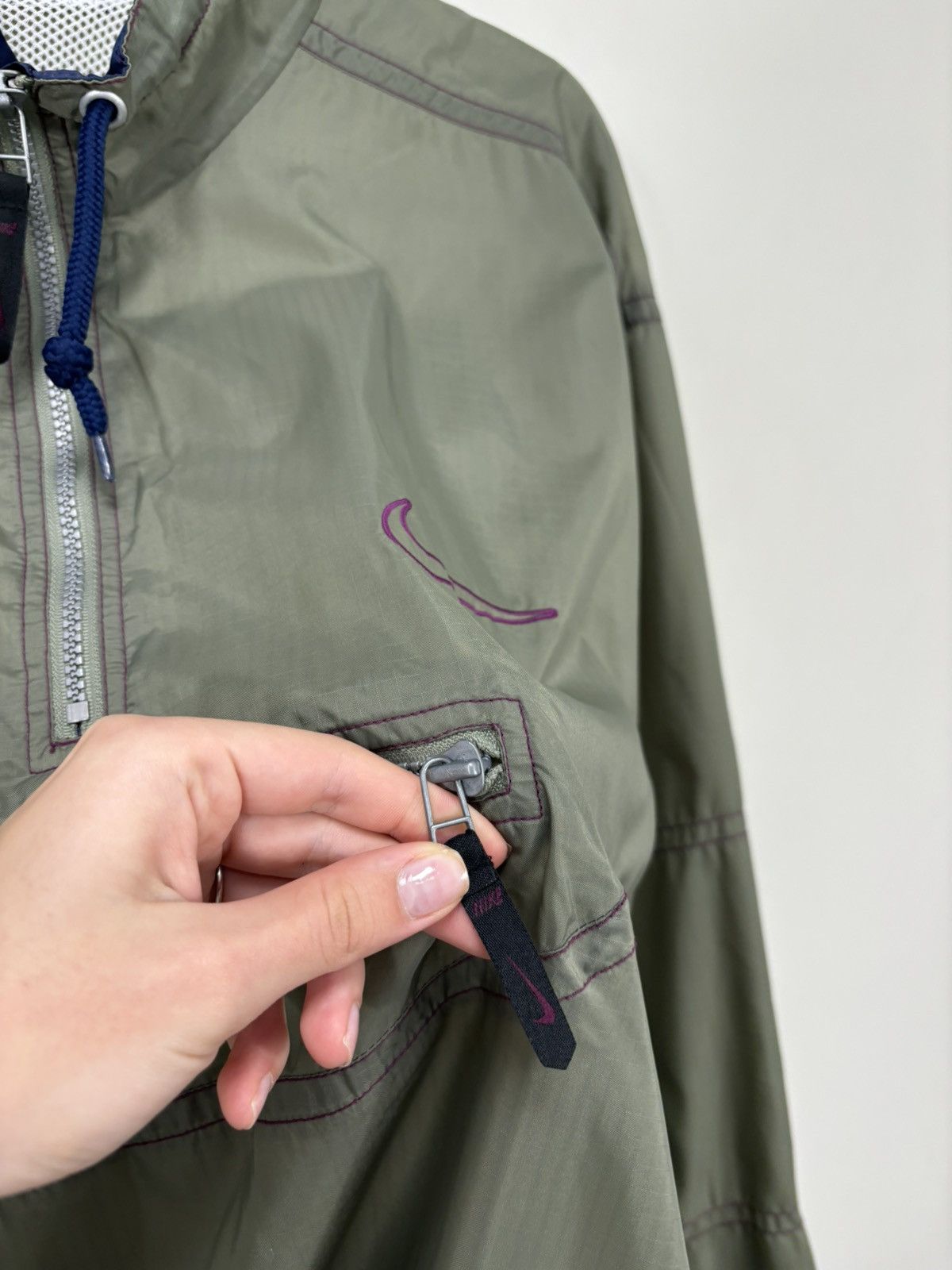 Nike Vintage Nike Y2K Big Back Logo 1/4 Zip Nylon Anorak Jacket Size US L / EU 52-54 / 3 - 5 Thumbnail
