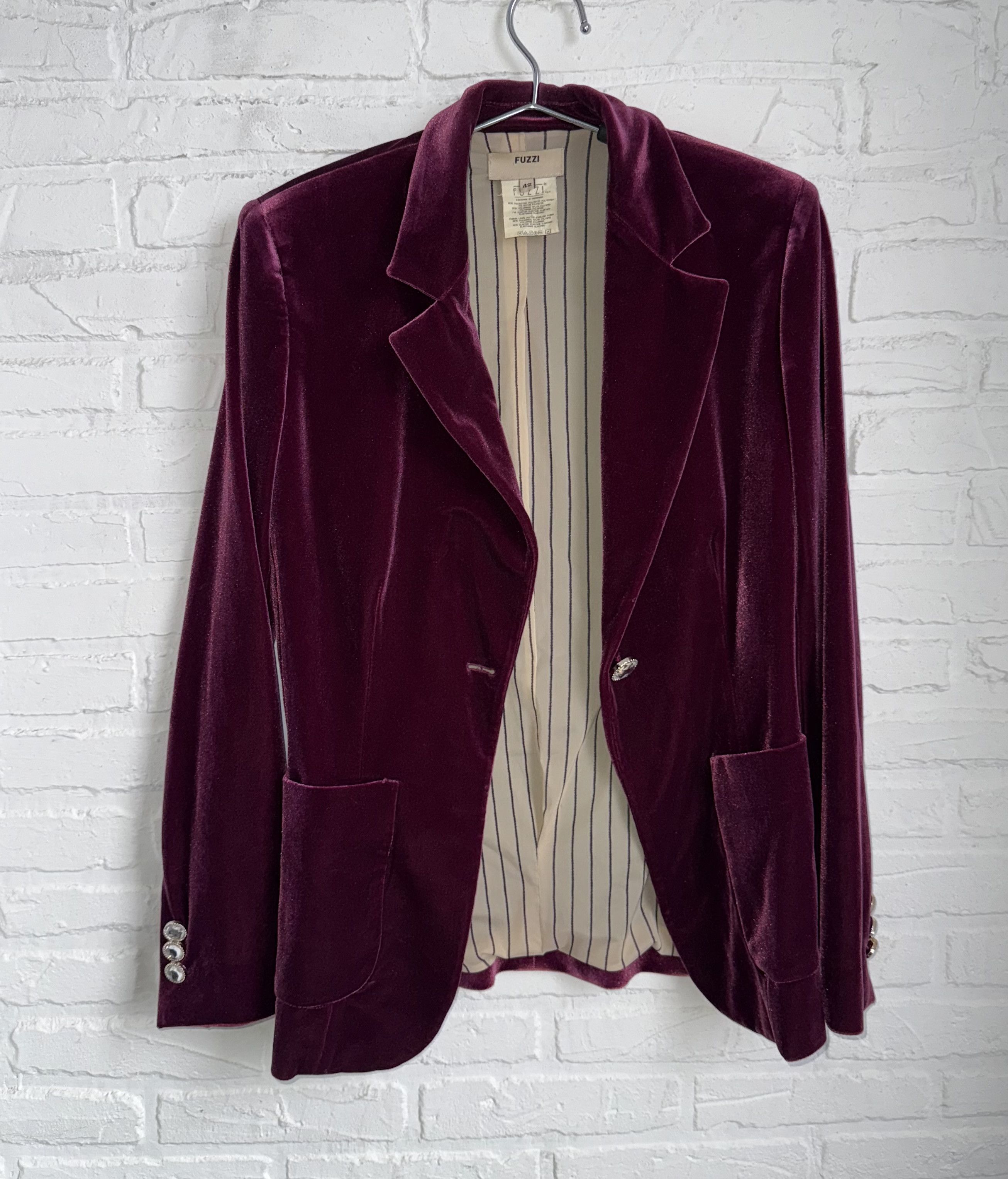 FUZZI Fuzzi Jean Paul Gaultier velour purple blazer Size M / US 6-8 / IT 42-44 - 2 Thumbnail
