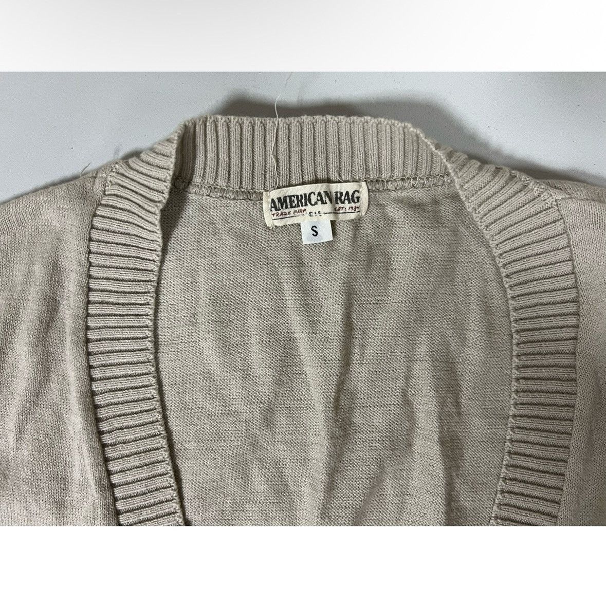 American Rag Tan Beige Short Sleeve Y2K Sweater Top Shirt Blouse Size S ✨ Size S / US 4 / IT 40 - 3 Thumbnail