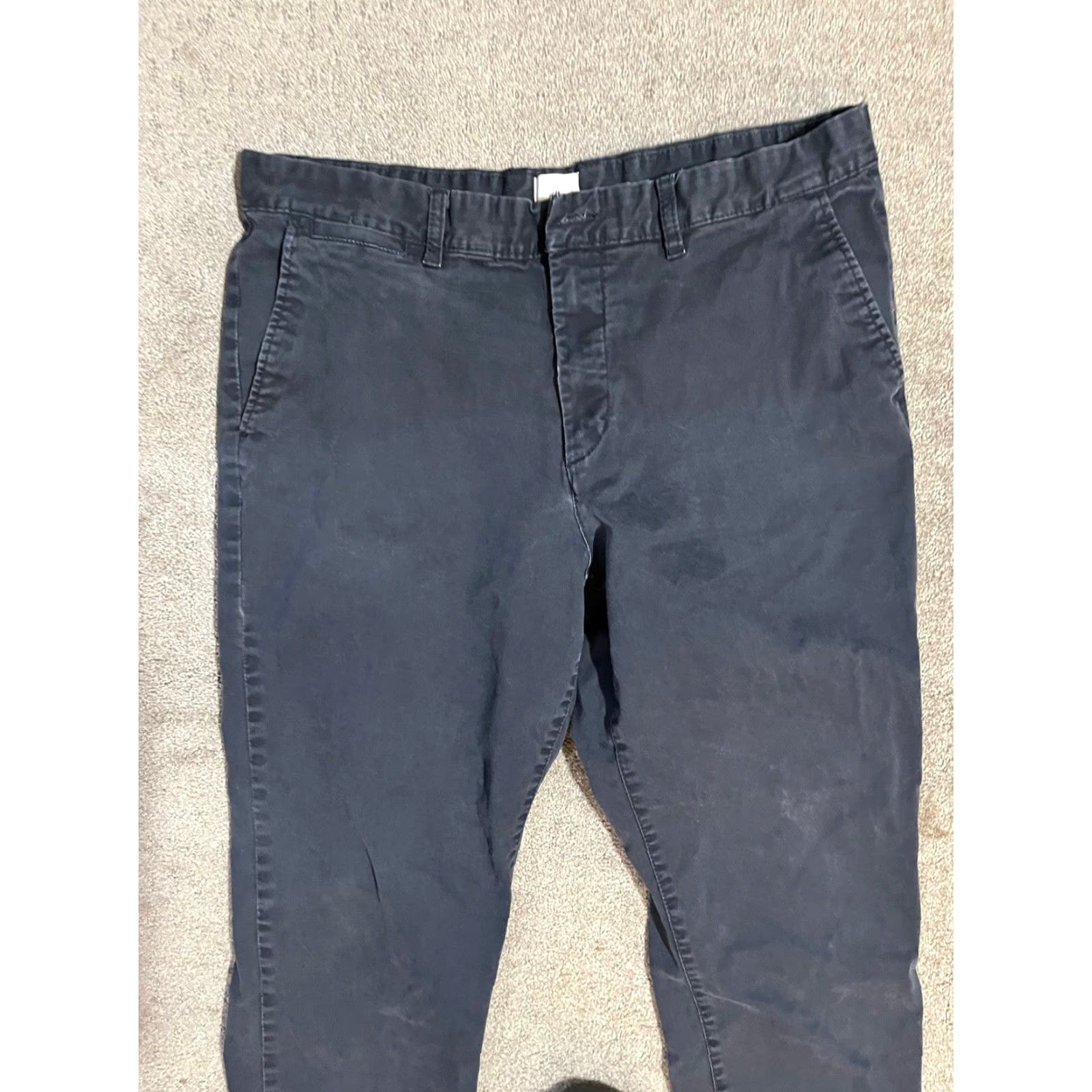 H&M H&M Men's Slim Fit Stretch Flat Front Chino Pants Navy Blue Size 38x32 Size US 38 / EU 54 - 2 Thumbnail