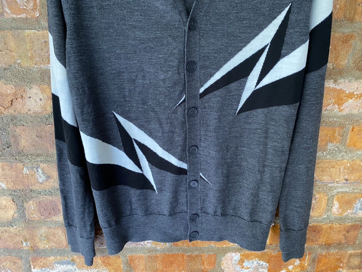 Japanese Brand × Neil Barrett 2000s Neil Barrett Iconic 3D lighting wool cardigan Size US M / EU 48-50 / 2 - 4 Thumbnail