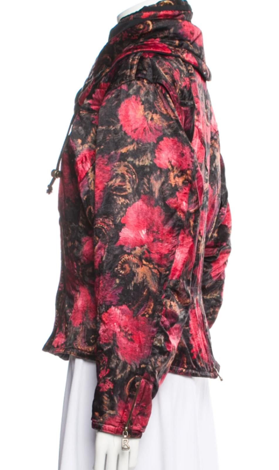 Bogner Bogner Floral Print Biker Jacket Size: XL Size XL / US 12-14 / IT 48-50 - 3 Thumbnail