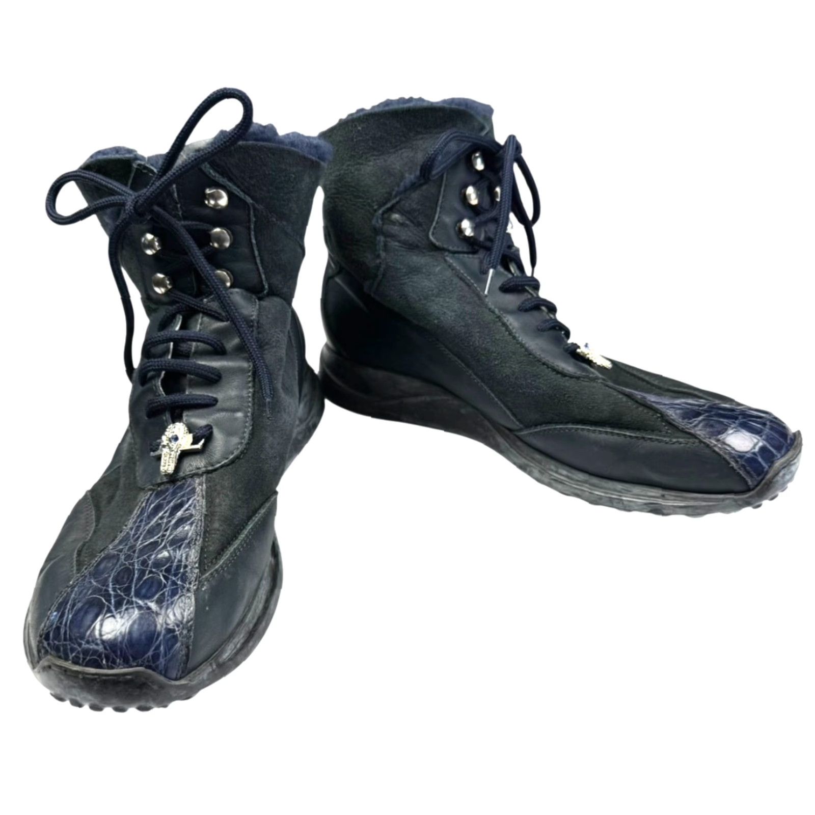 Vintage Mauri Leather High Top Boots Men Black 42 EU 9.5 US Sherpa Lined Italy Leather Boots Combat / Military Size 42 EU 9.5 US Mens Size US M / EU 48-50 / 2 - 2 Thumbnail