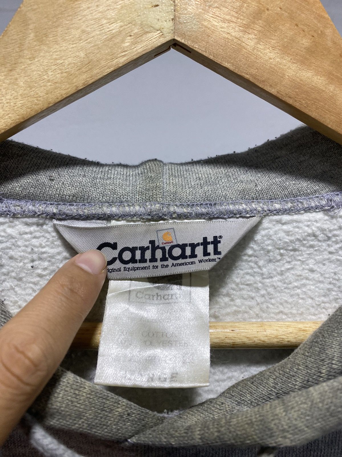 Carhartt × Vintage Sick☠️ Carhartt Spellout Pullover Hoodie 80s 90s Heavyweight Size US L / EU 52-54 / 3 - 3 Thumbnail