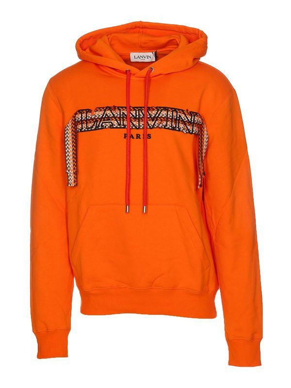 Lanvin o1y0225 Embellished Logo Hoodie in Orange Size US L / EU 52-54 / 3 - 1 Thumbnail
