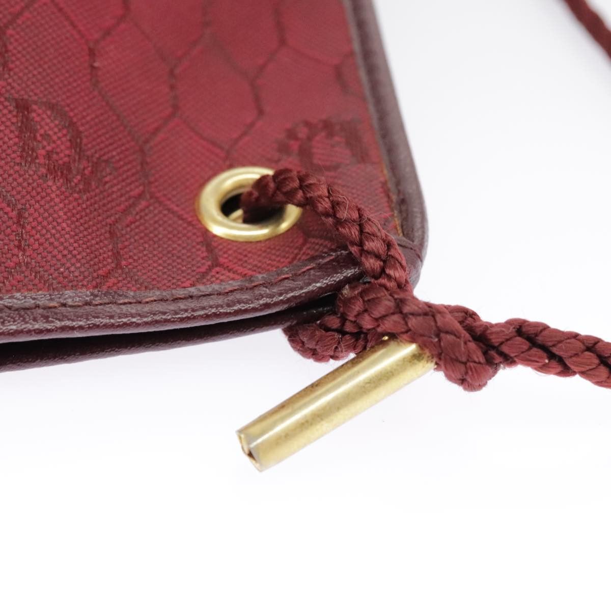 Dior DIOR Honeycomb Canvas Shoulder Bag Red Gold Size ONE SIZE - 11 Thumbnail