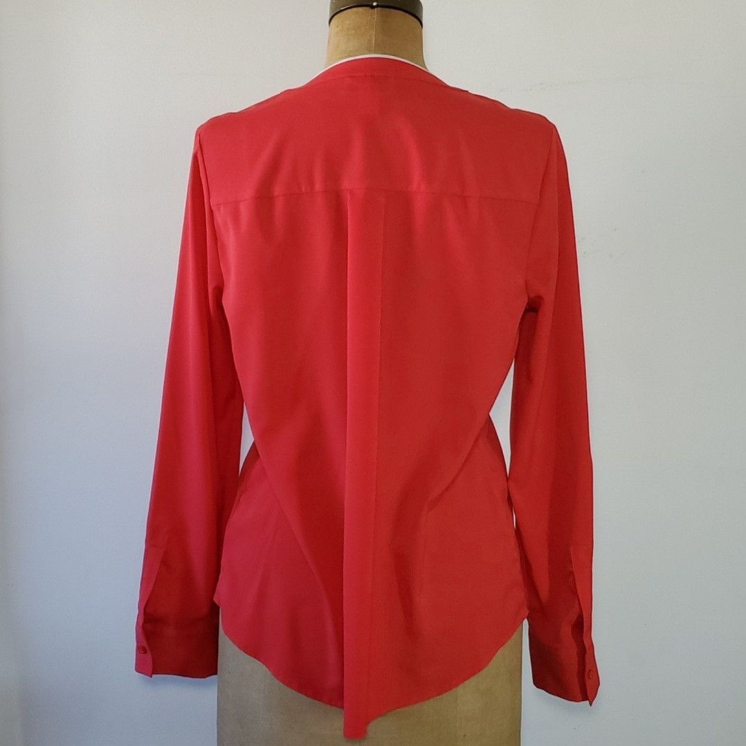 Other Jaclyn Smith Size M NEW Blouse Top Red Chiffon Rouched Long Size M / US 6-8 / IT 42-44 - 4 Thumbnail