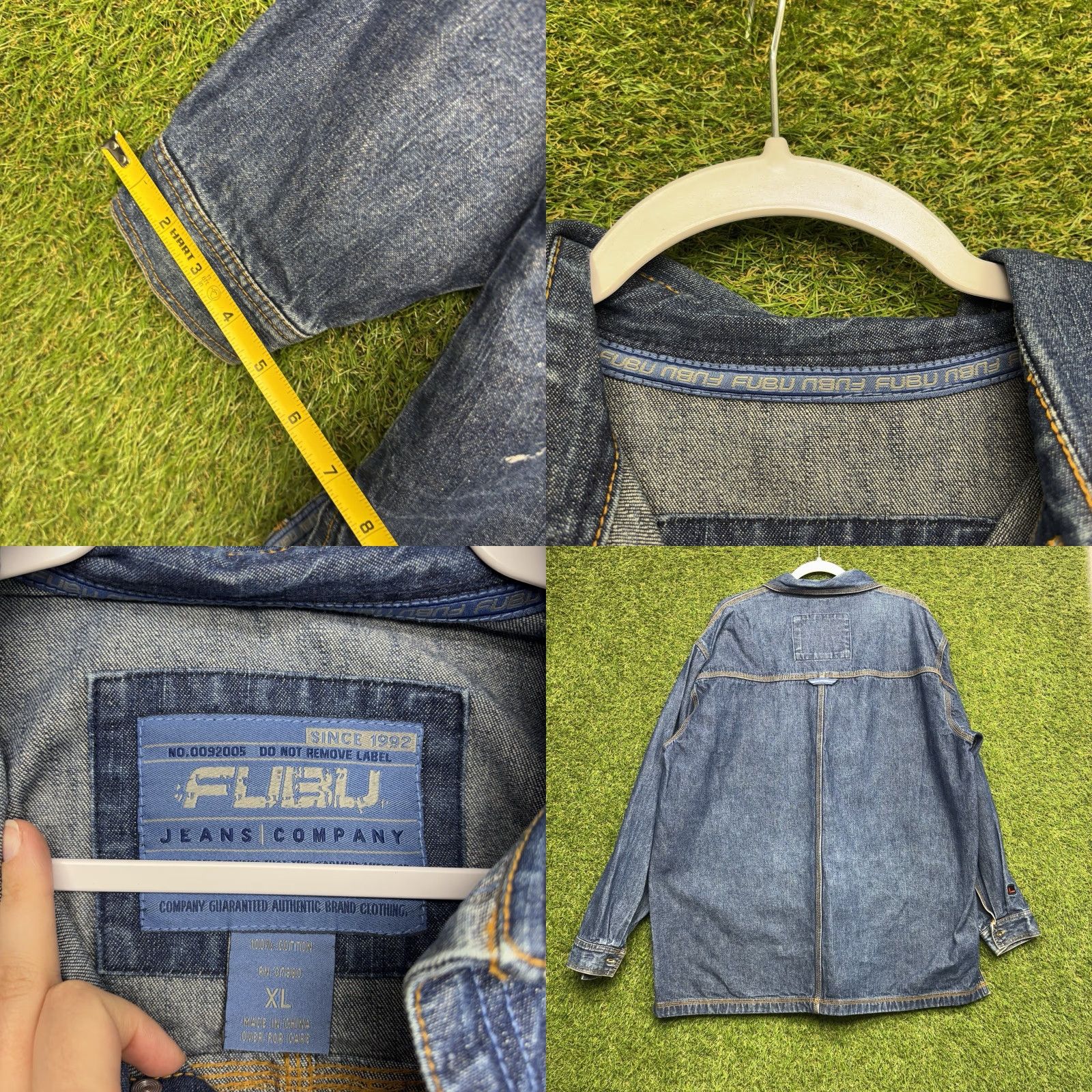 Fubu VINTAGE FUBU Jacket Denim Shirt XL Men Blue 90s Hip Hop Streetwear USA Grunge Jacket Mens XL Size US 36 / EU 52 - 8 Thumbnail