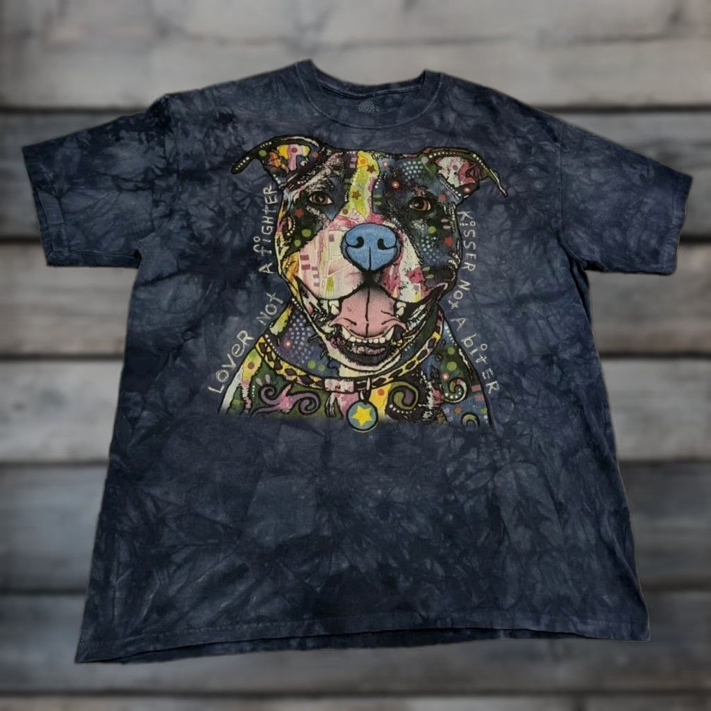 The Mountain The Mountain Shirt XL Blue Tie Dyed Pitbull Dog Lover Tee Short Sleeve Crew Neck Unisex Adults Size US XL / EU 56 / 4 - 1 Thumbnail