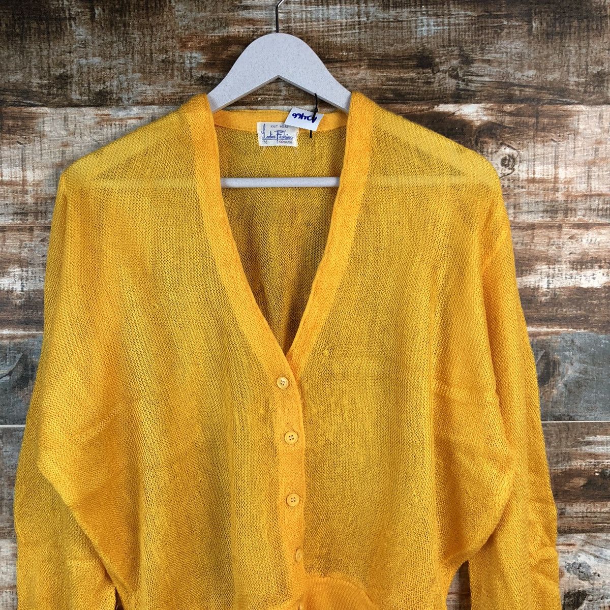 Japanese Brand Ladies Fashion japan vintage Yellow Cardigan Knitwear #A2466 Size M / US 6-8 / IT 42-44 - 5 Thumbnail
