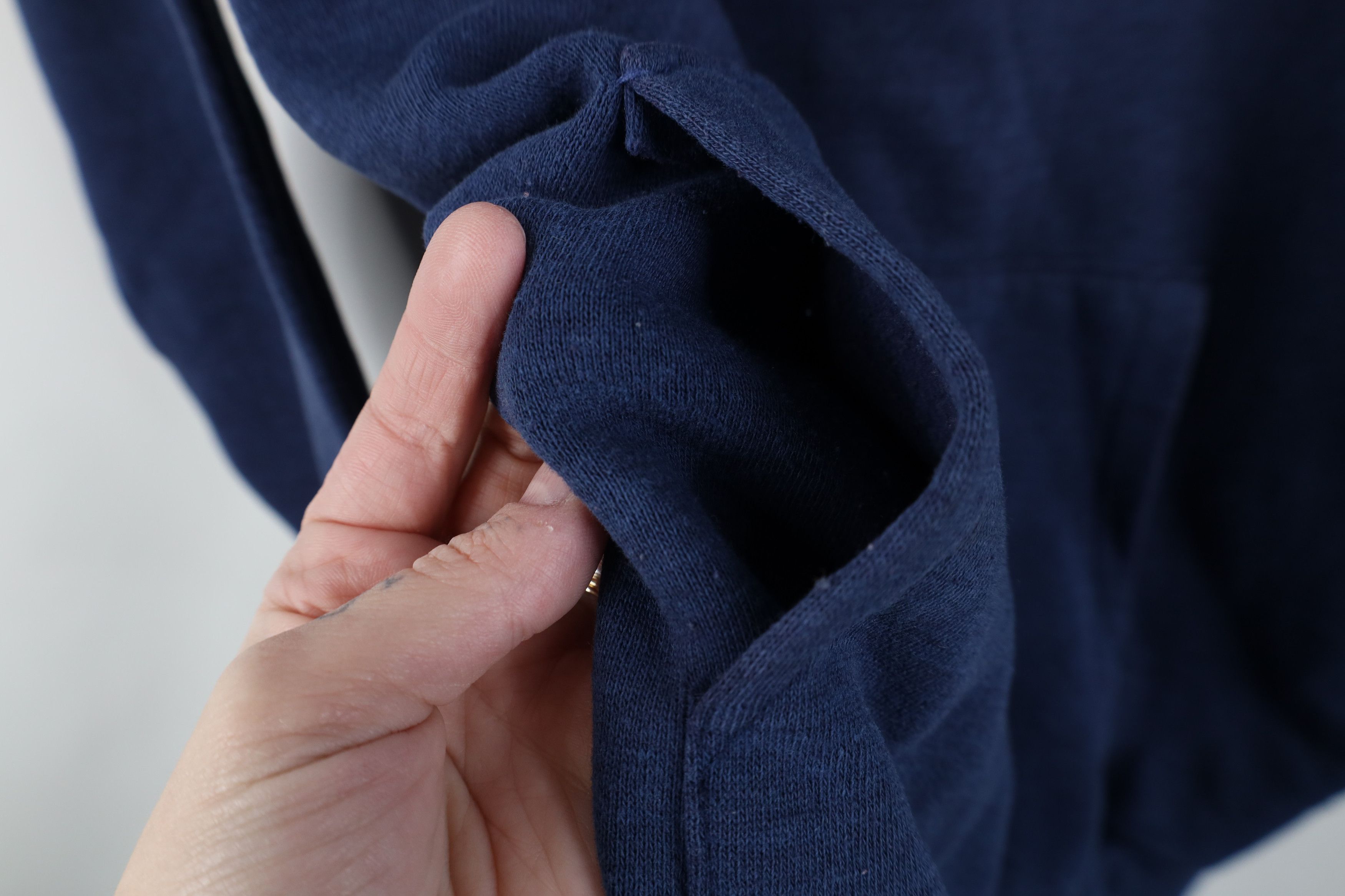 Vintage Vintage 70s Streetwear Blank Hoodie Sweatshirt Blue USA Size US XL / EU 56 / 4 - 9 Thumbnail