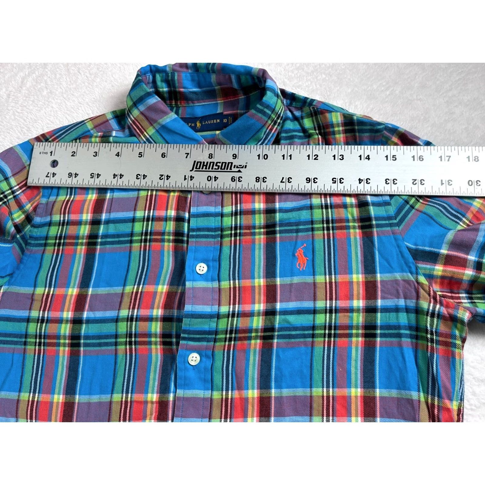 Ralph Lauren Ralph Lauren Womens Button Down Shirt Size 10 Blue Plaid Casual Professional Size L / US 10 / IT 46 - 5 Thumbnail